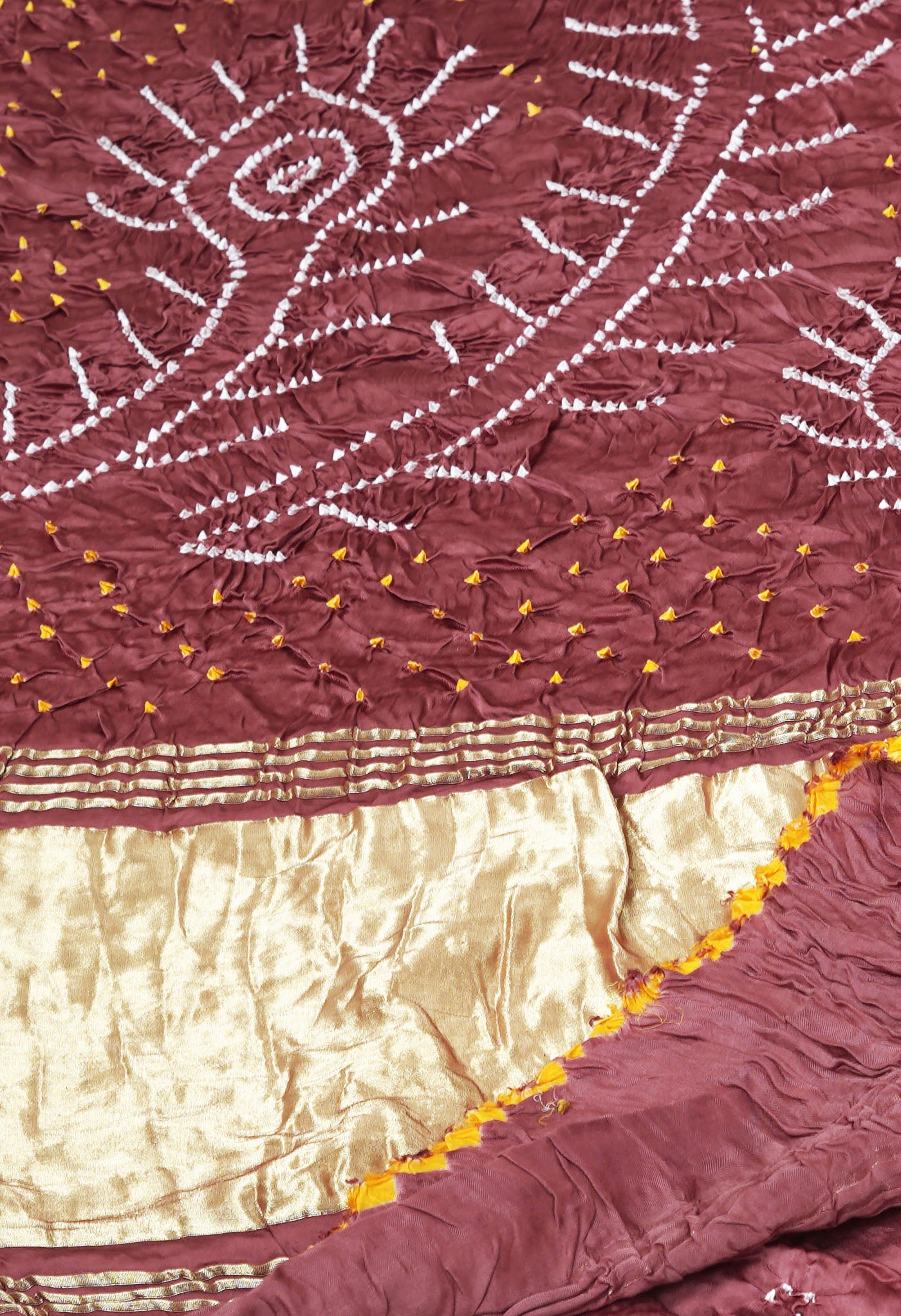 Mavu Pink Pure Bandhani Gaji Soft Silk Saree-UNM82633