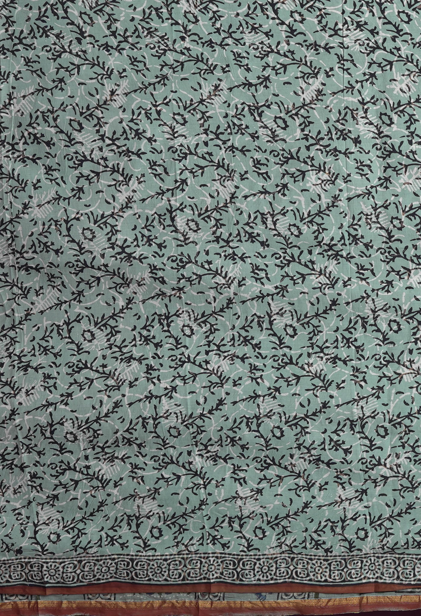 Blue Pure Bagru Kalamkari Printed Chanderi Sico Saree-UNM82635