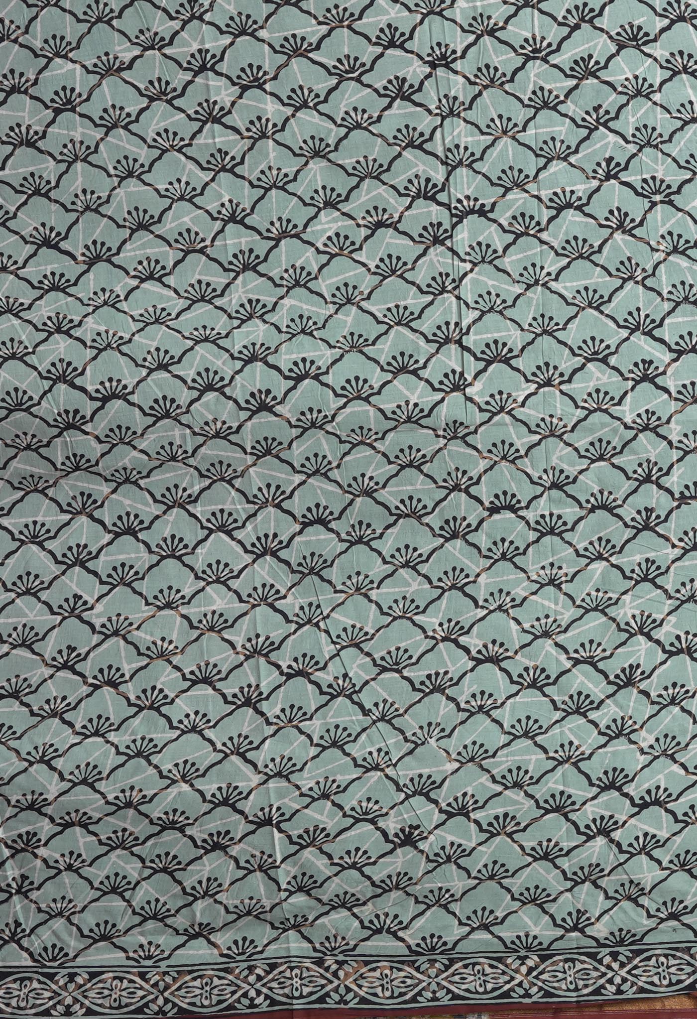Blue Pure Bagru Kalamkari Printed Chanderi Sico Saree-UNM82639