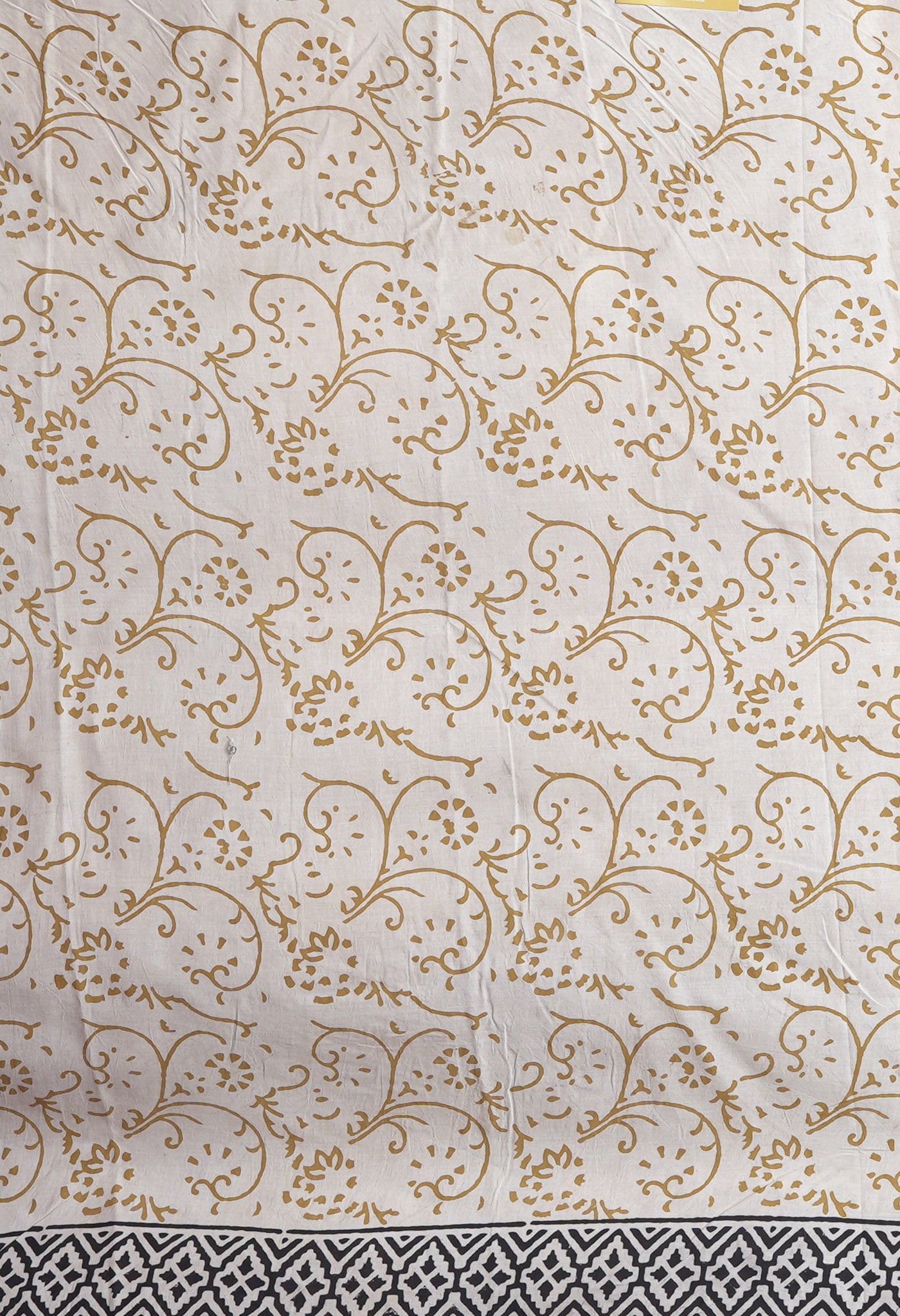 Cream Pure Bagru Kalamkari Printed Chanderi Sico Saree-UNM82645