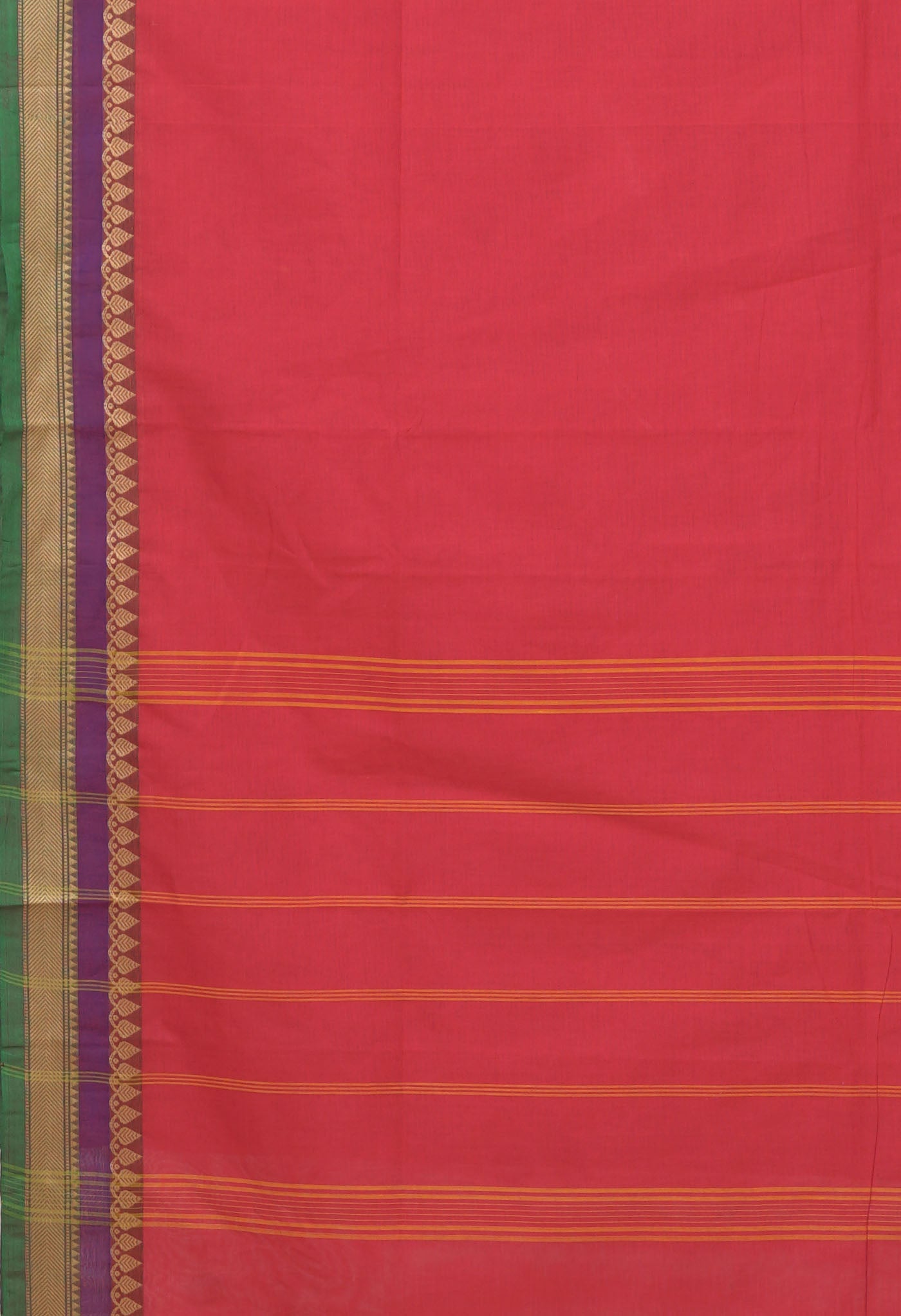 Red Pure Pavani Handcrafted Kanchi Cotton Saree-UNM82713