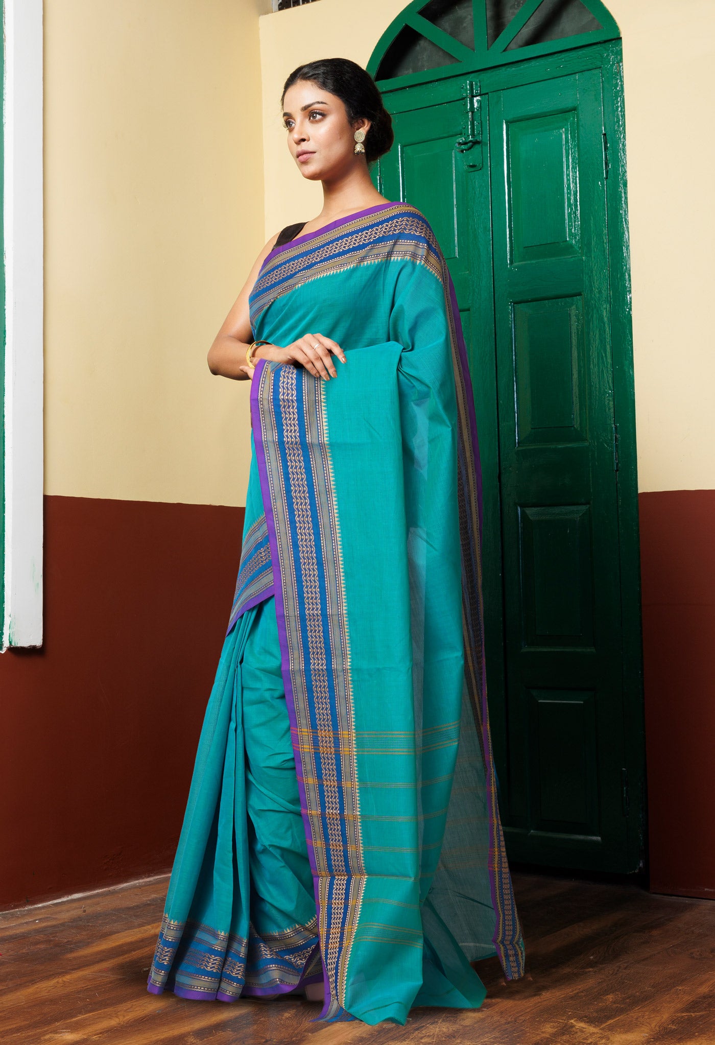 Blue Pure Pavani Handcrafted Kanchi Cotton Saree-UNM82720