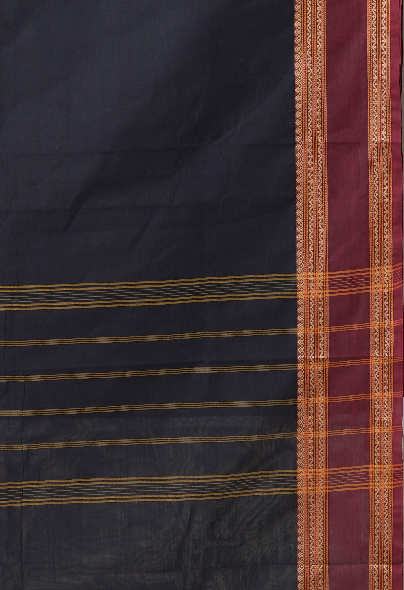 Black Pure Pure Pavani Handcrafted Kanchi Cotton Saree-UNM82727