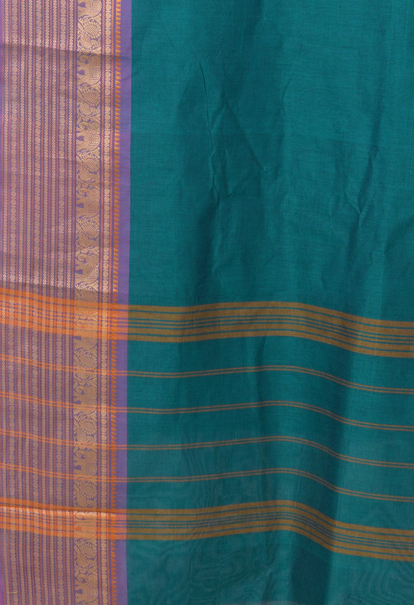 Peacock Blue Pure Pavani Handcrafted Kanchi Cotton Saree-UNM82730