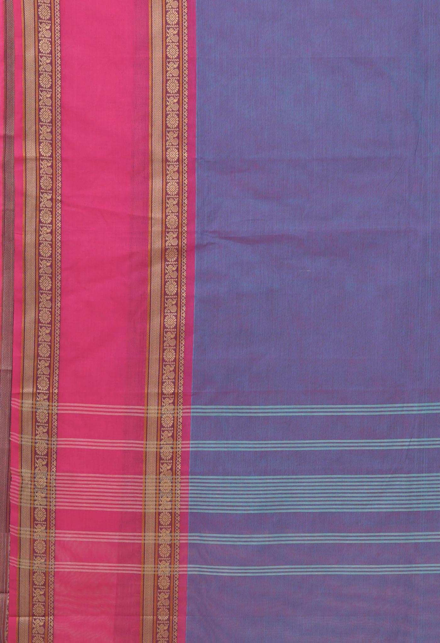 Peacock Green Pure Pavani Handcrafted Kanchi Cotton Saree-UNM82734