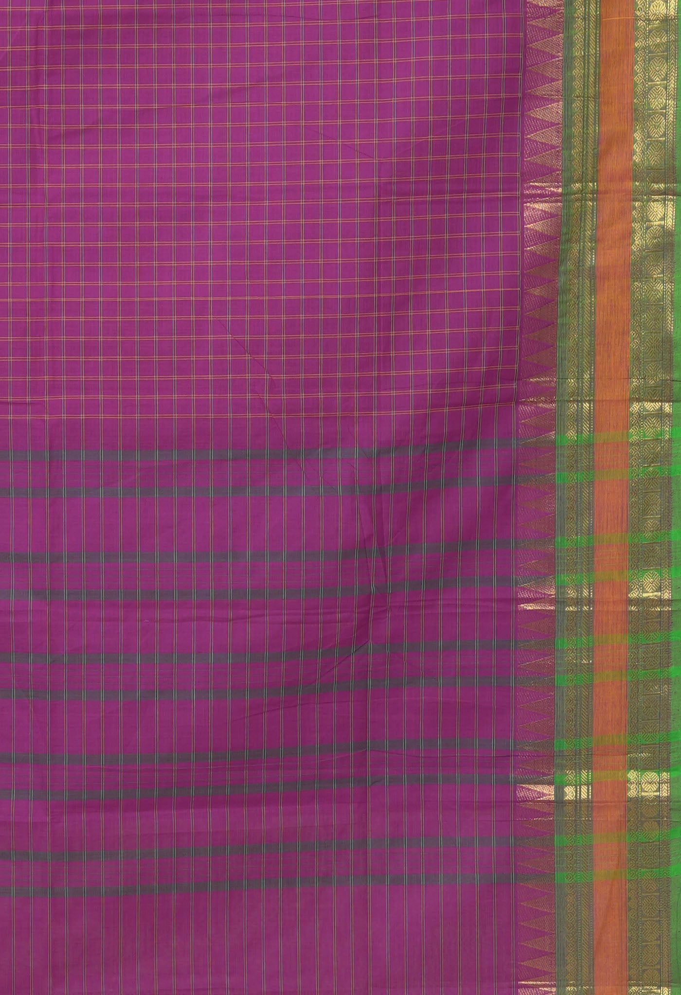 Purple Pure Pavani Handcrafted Kanchi Cotton Saree-UNM82748