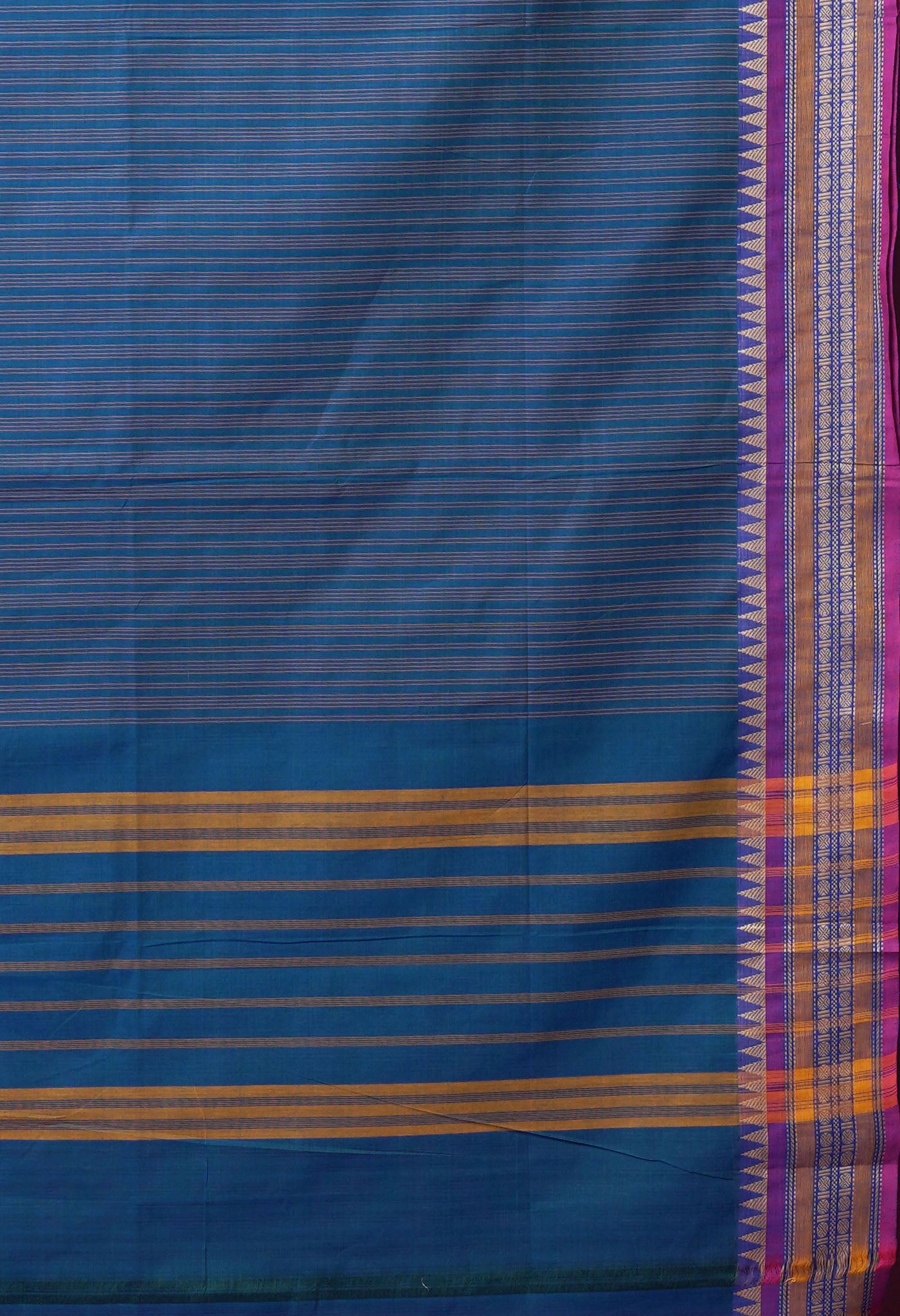 Peacock Blue Pure Pavani Handcrafted Kanchi Cotton Saree-UNM82790