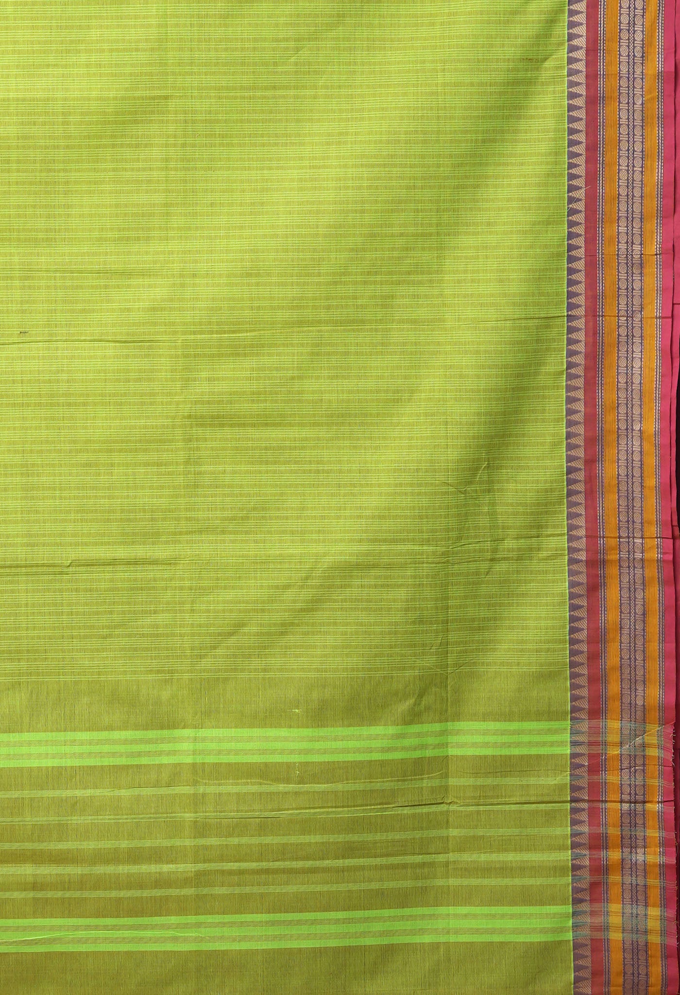 Parrot Green Pure Pavani Handcrafted Kanchi Cotton Saree-UNM82791
