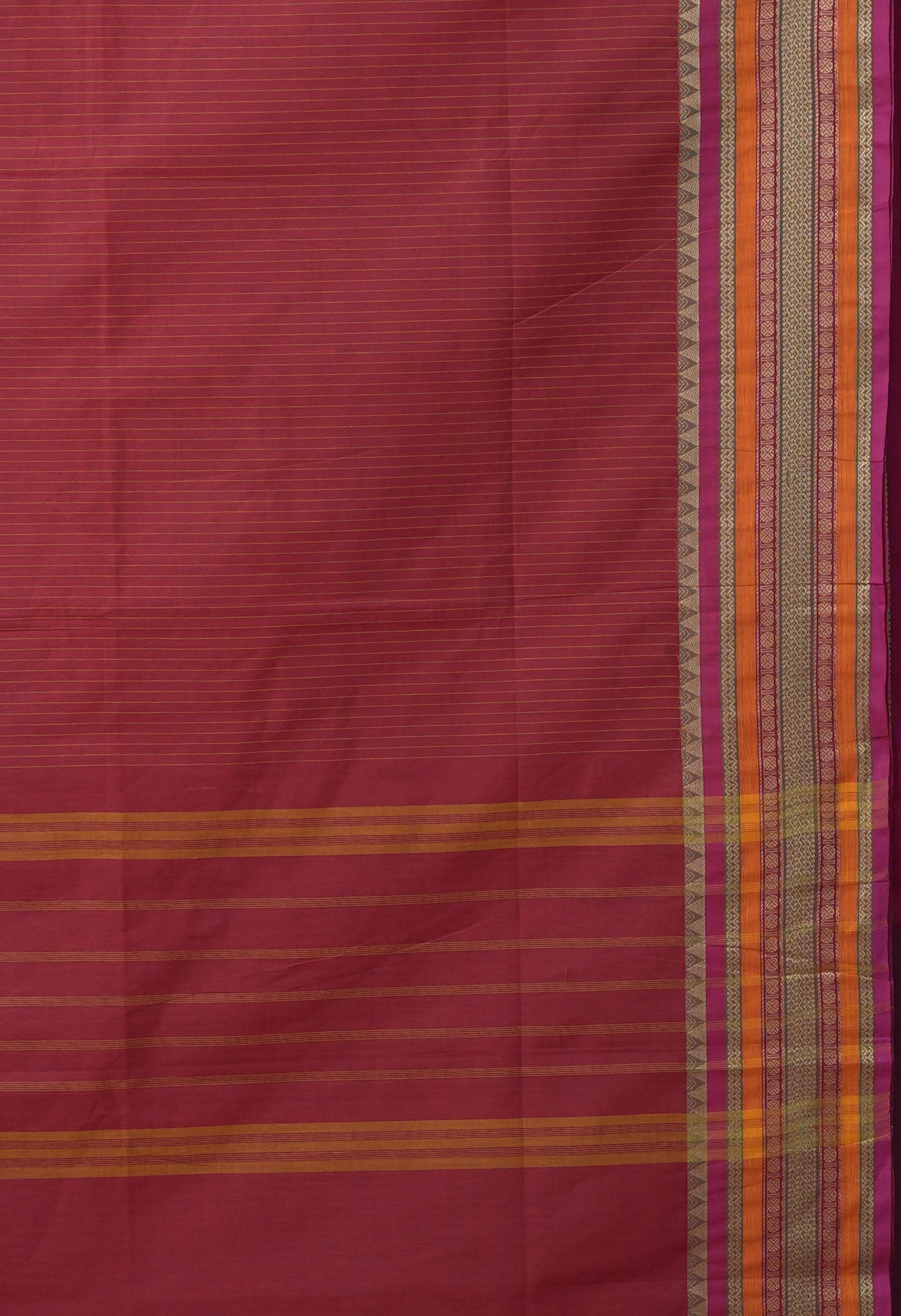 Burgundy Pure Pavani Handcrafted Kanchi Cotton Saree-UNM82792