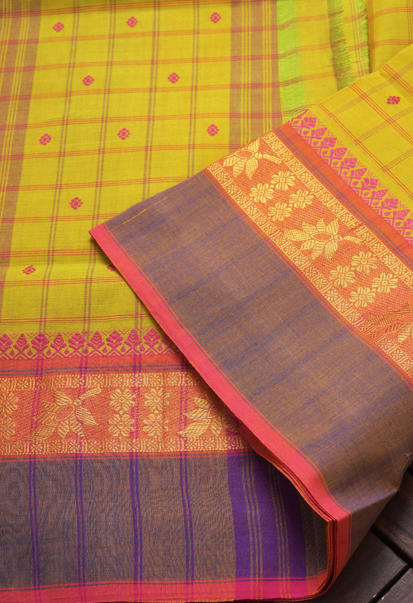 Green Pure Pavani Handcrafted Kanchi Cotton Saree-UNM82819