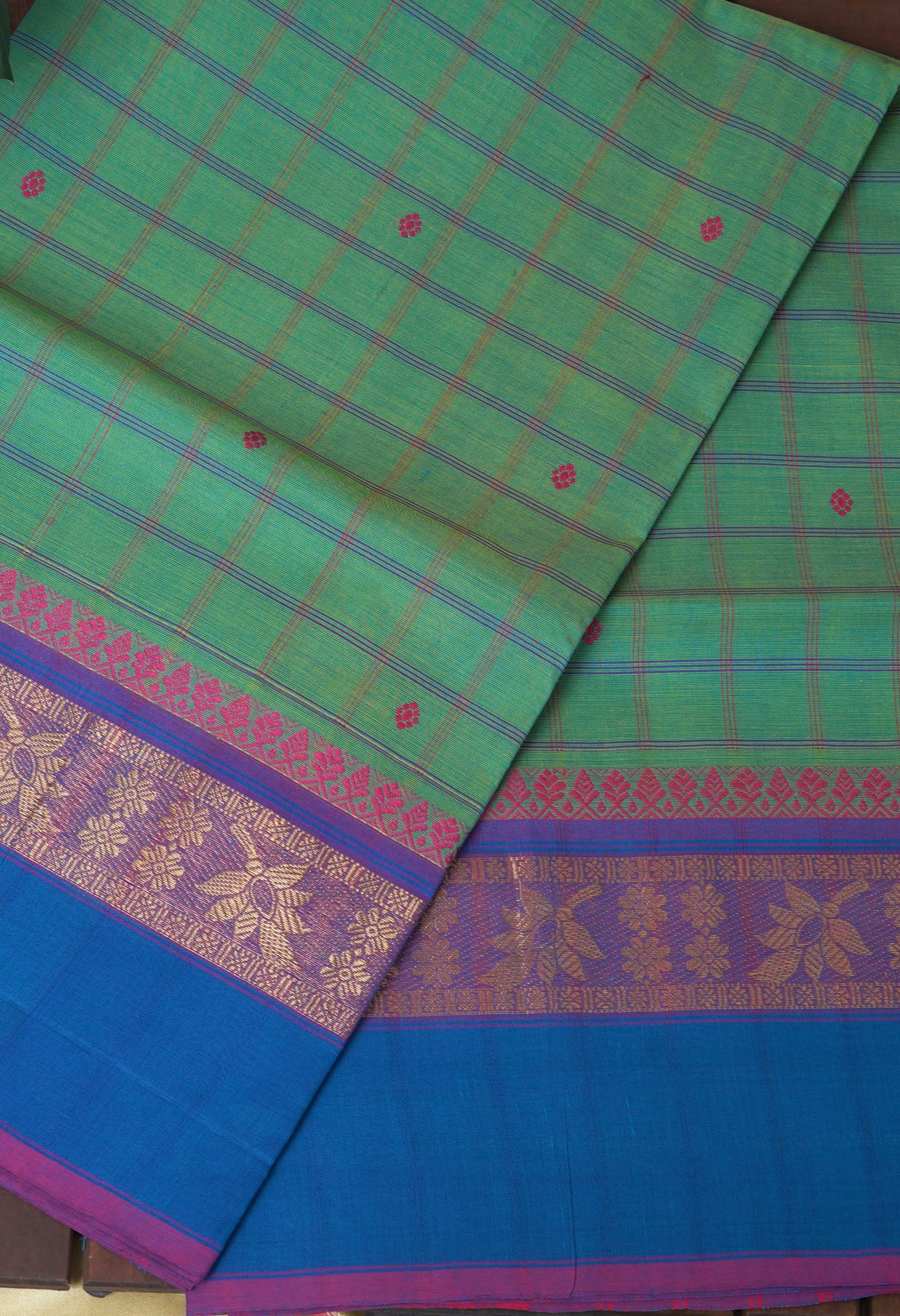 Green Pure Pavani Handcrafted Kanchi Cotton Saree-UNM82828