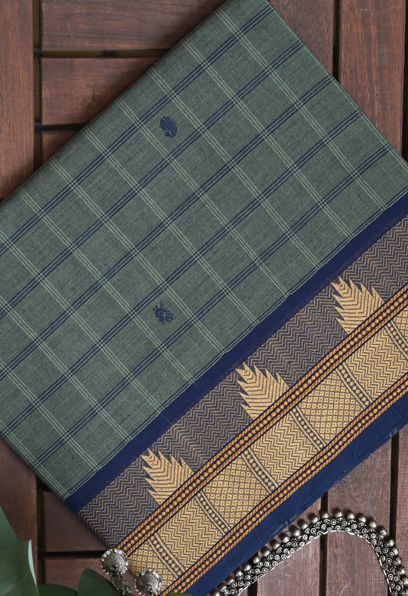 Green Pure Pavani Handcrafted Kanchi Cotton Saree-UNM82849