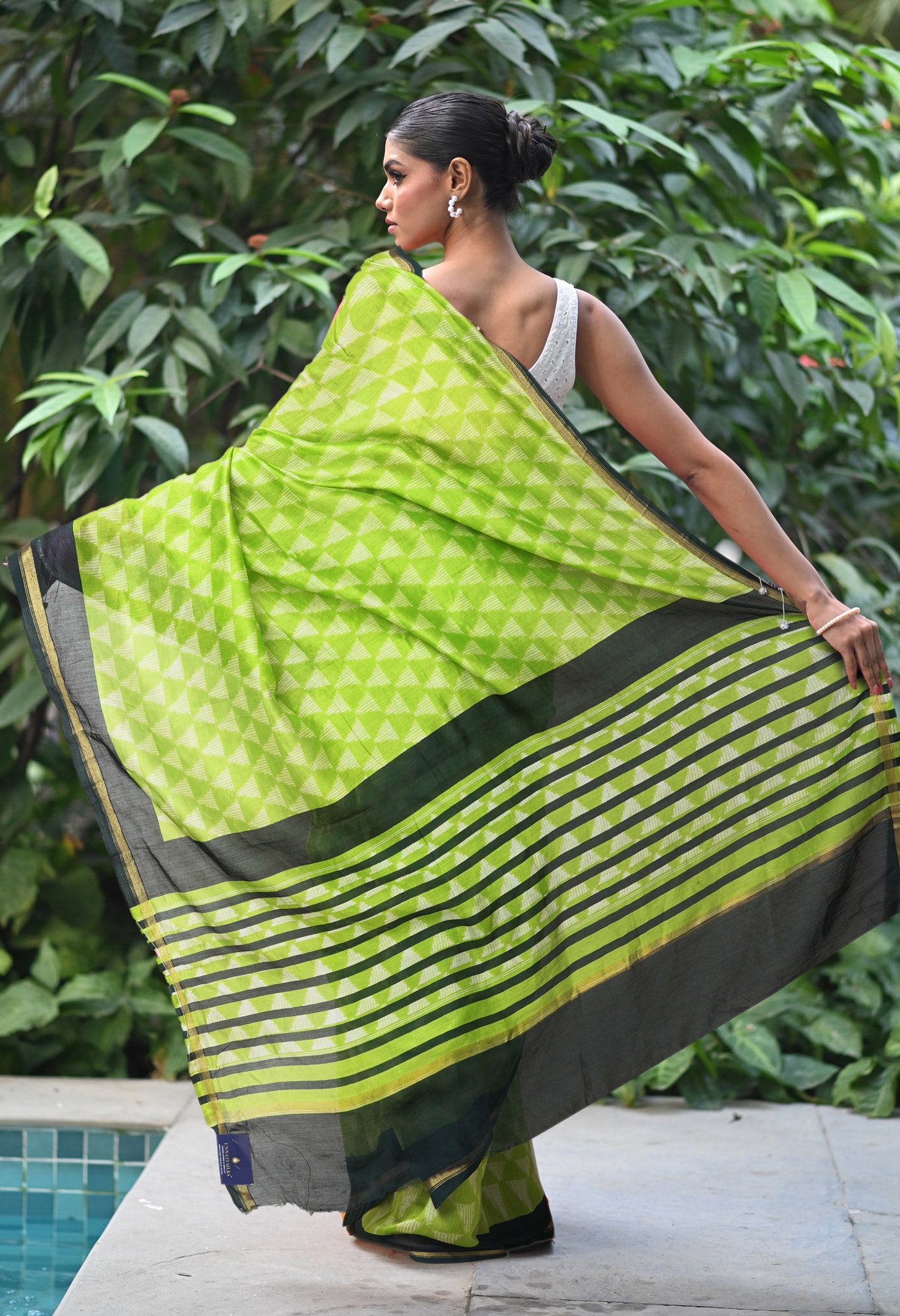 Green-Green Pure Designer Printed Chanderi Sico Saree-UNM82858