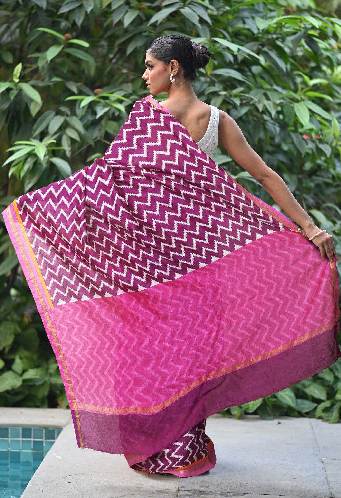 Purple-Pink Pure Designer Printed Chanderi Sico Saree-UNM82864