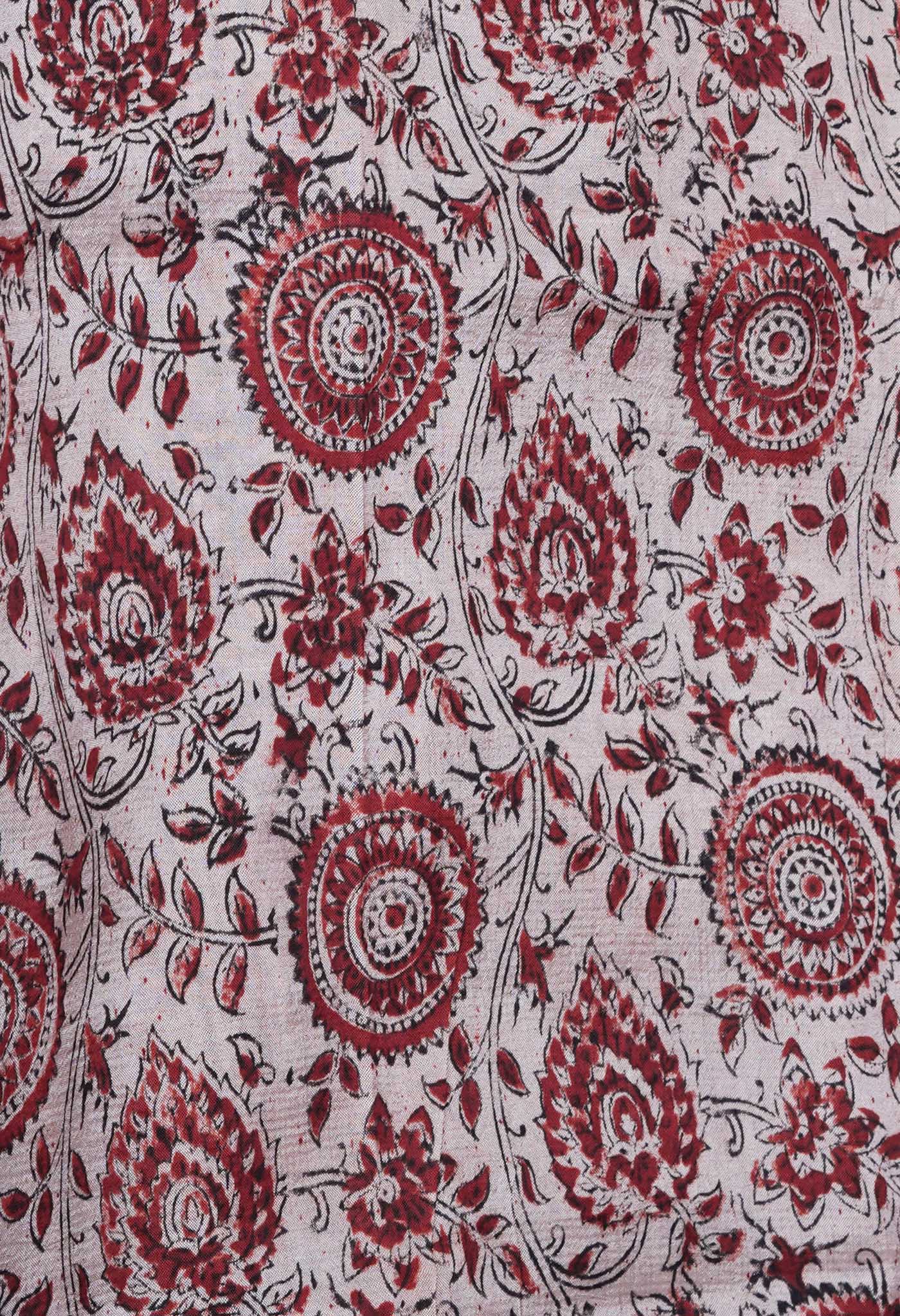 Lavender Pure Kalamkari Printed Soft Silk Saree-UNM82895