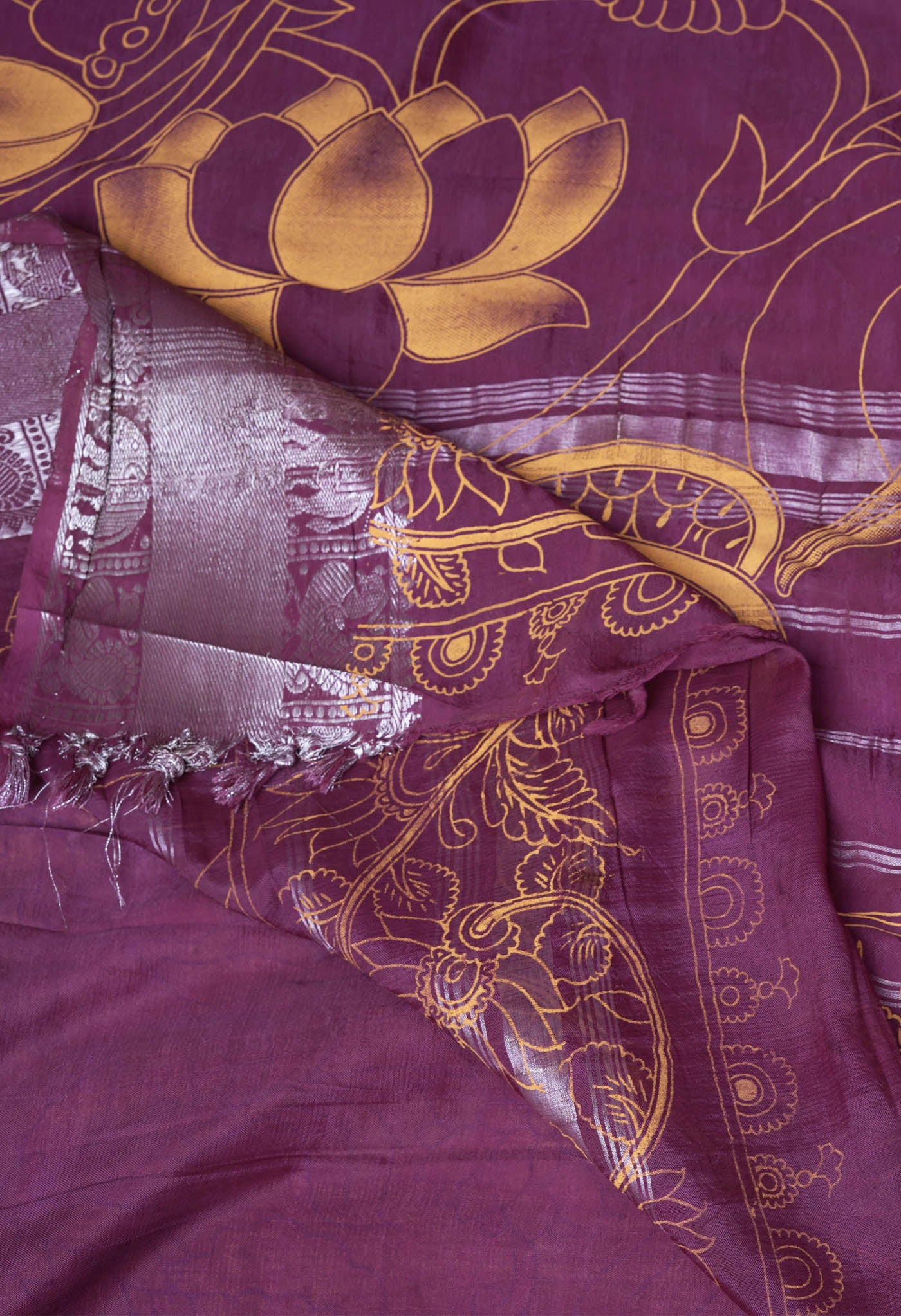 Brown-Dark Purple Pure Designer Printed Soft Silk Saree-UNM82903