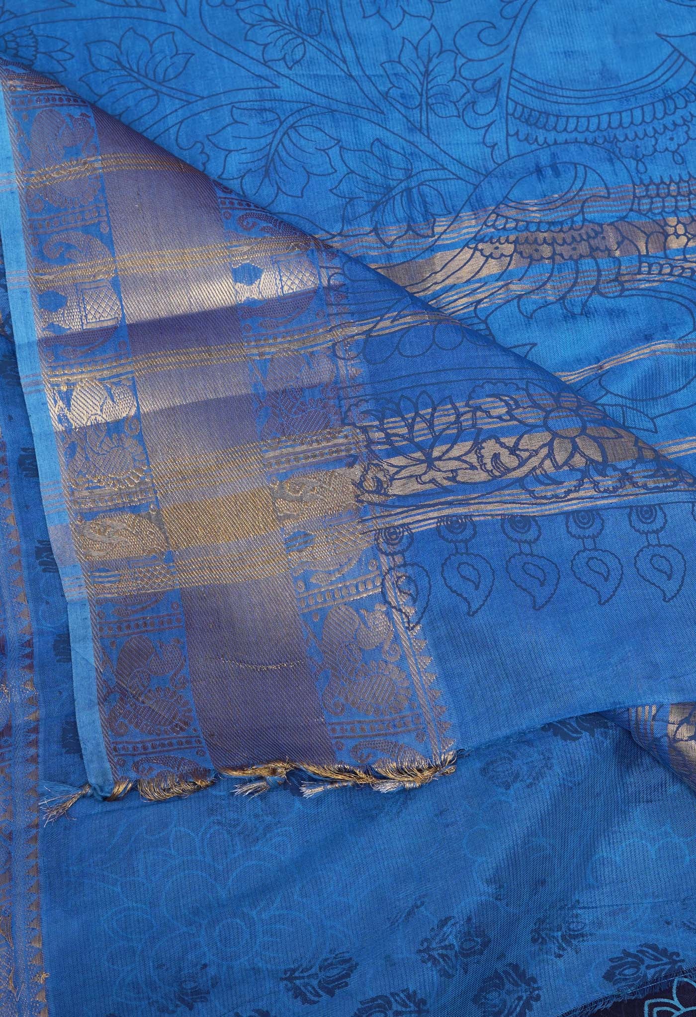 Navy Blue-Blue Pure Designer Printed Soft Silk Saree-UNM82905