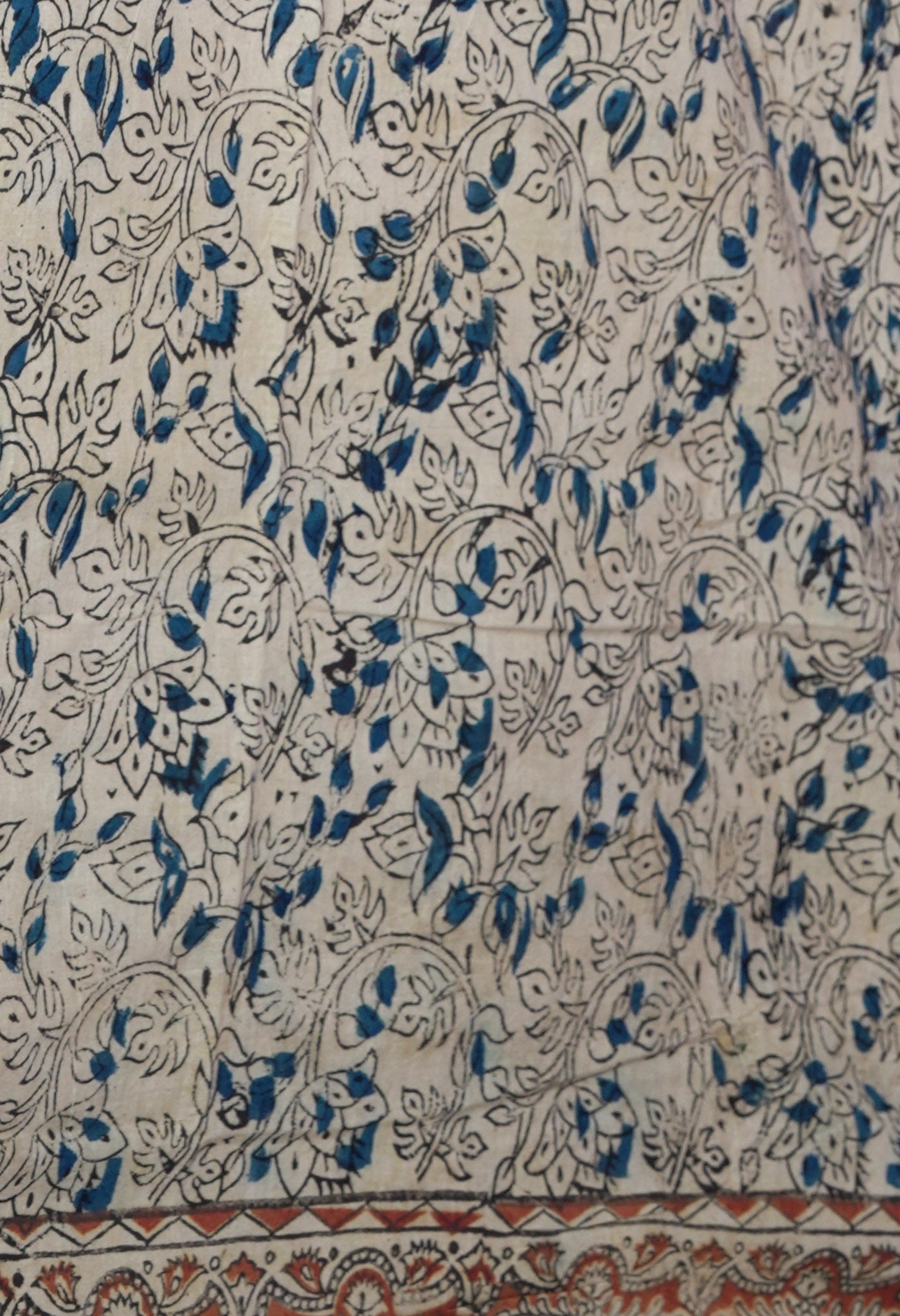 Grey Pure Kalamkari Printed Soft Mulmul Cotton Saree-UNM82913