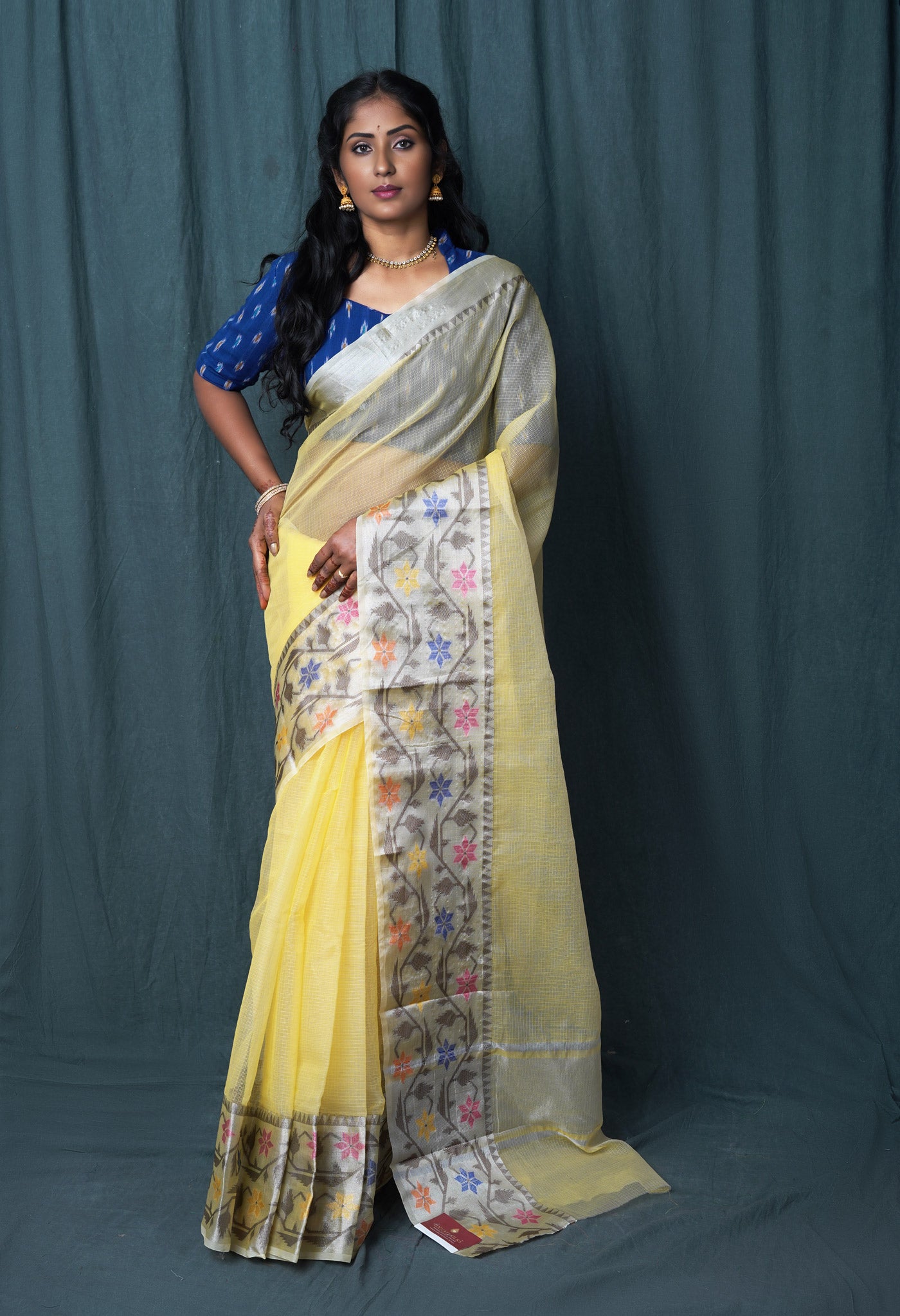 Yellow Pure Banarasi Kota Saree-UNM82923