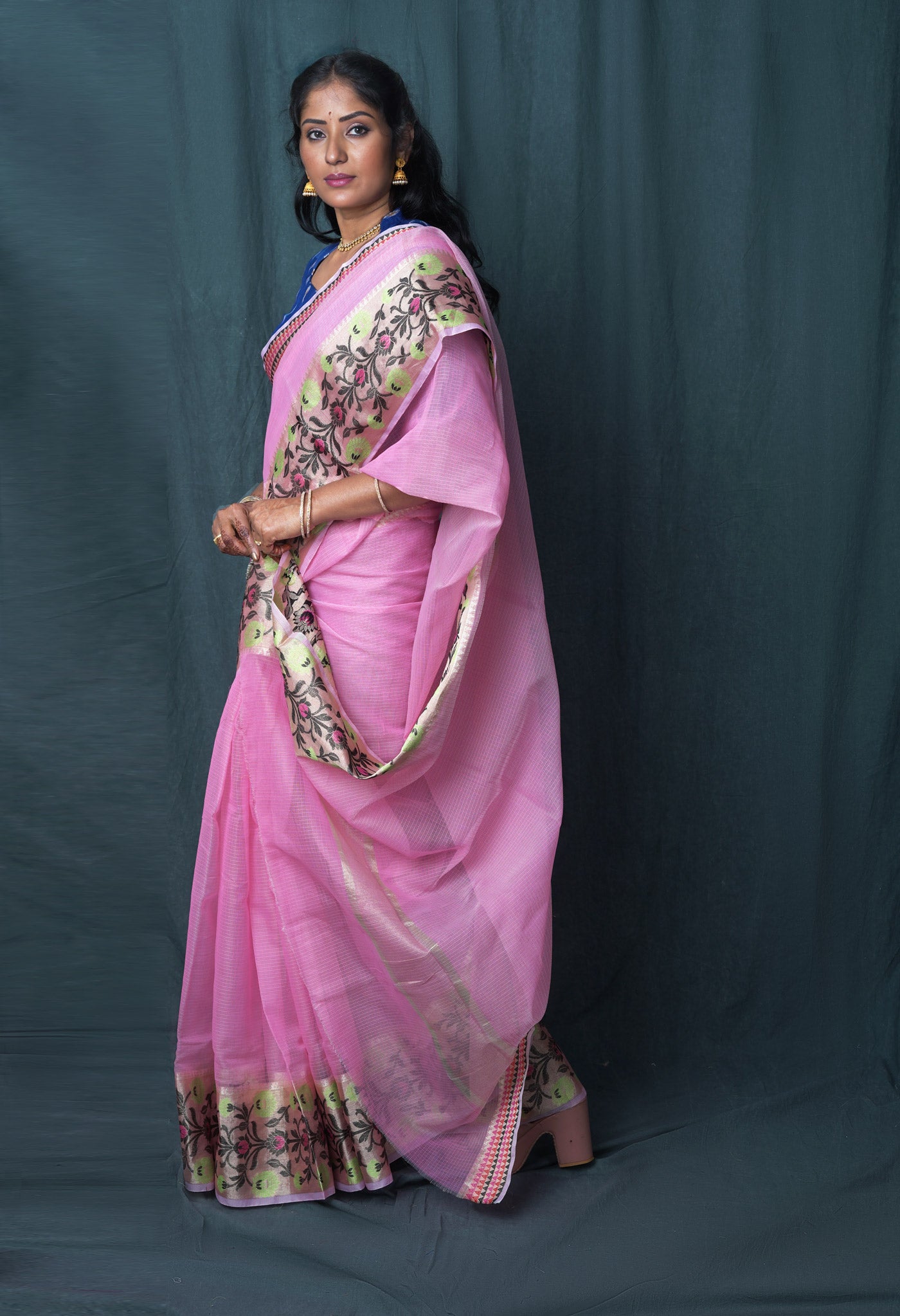 Pink Pure Banarasi Kota Saree-UNM82924