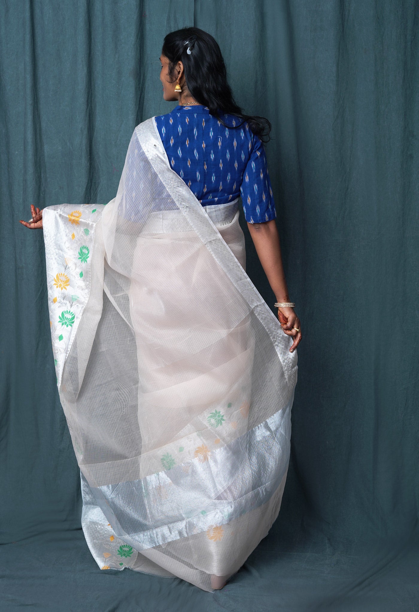 Cream Pure Banarasi Kota Saree-UNM82925