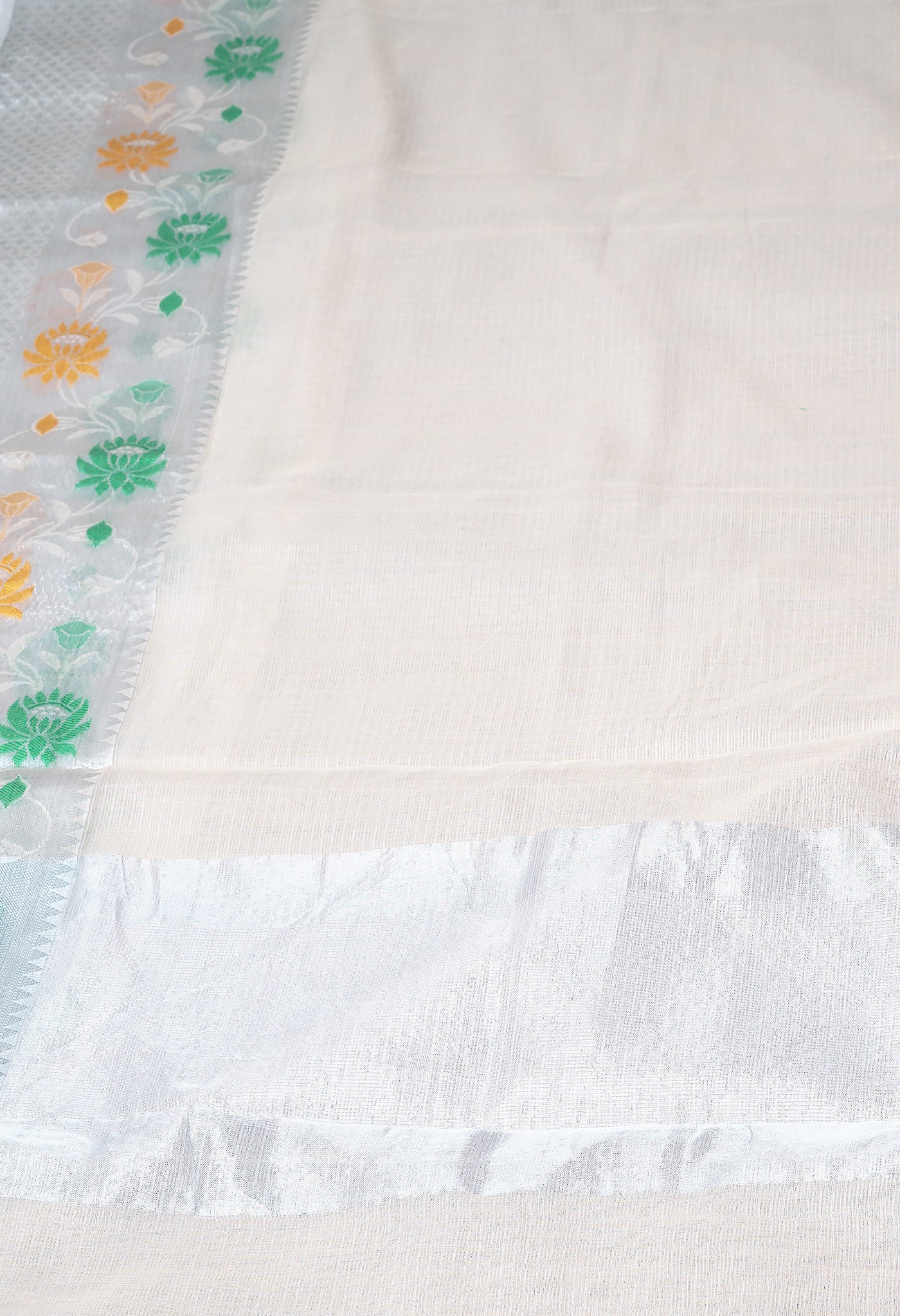 Cream Pure Banarasi Kota Saree-UNM82925