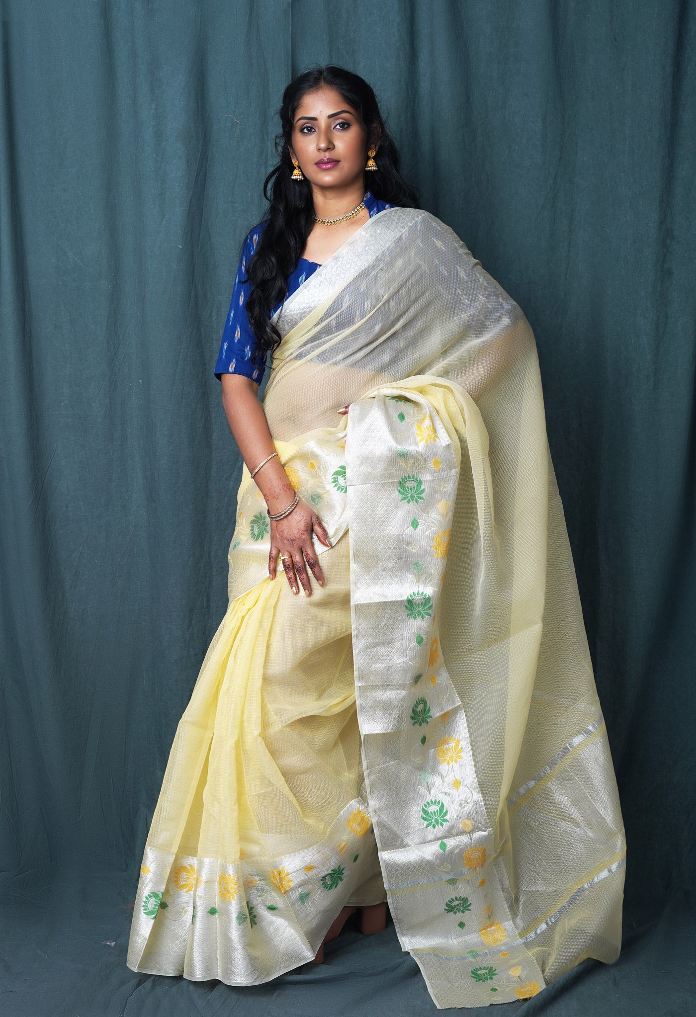 Yellow Pure Banarasi Kota Saree-UNM82927