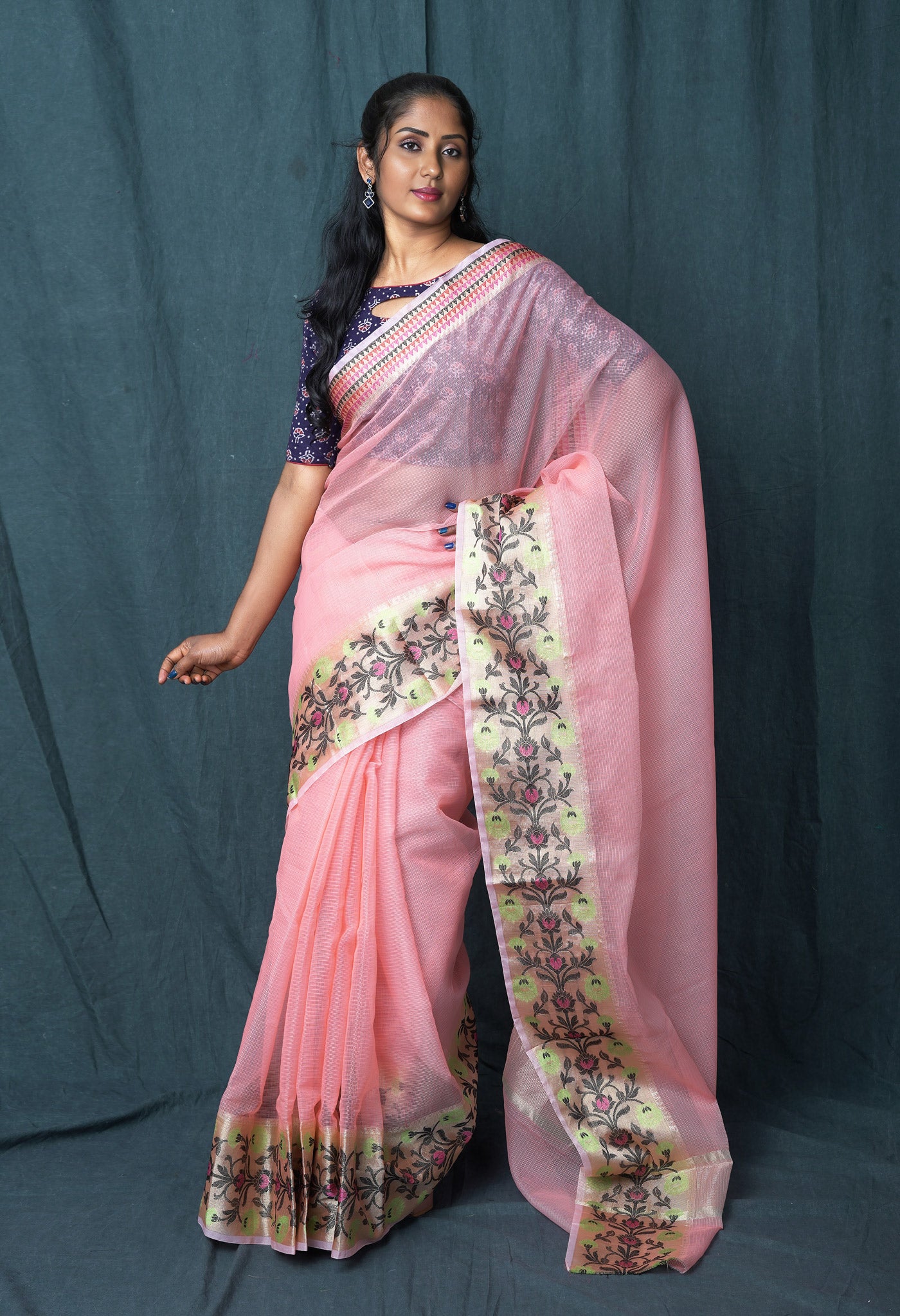Orange Pure Banarasi Kota Saree-UNM82928
