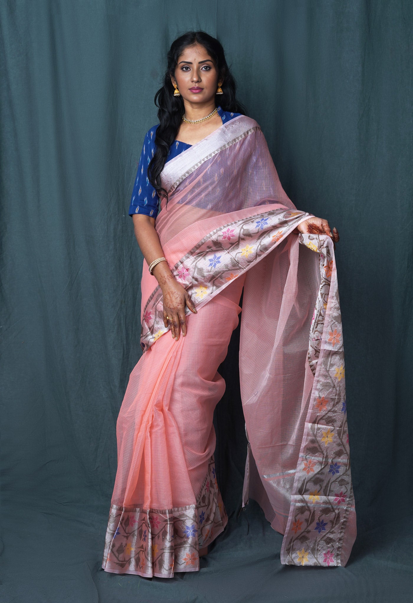 Orange Pure Banarasi Kota Saree-UNM82930