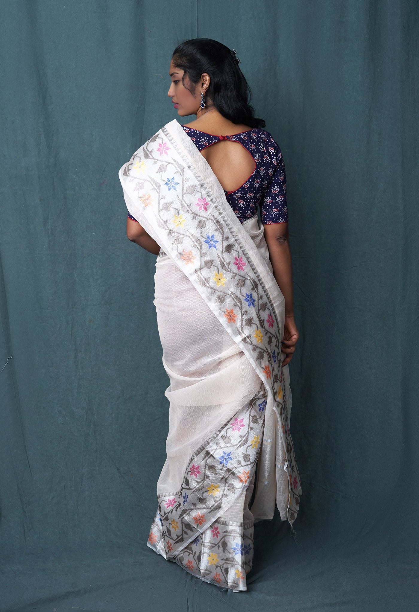 Cream Pure Banarasi Kota Saree-UNM82931