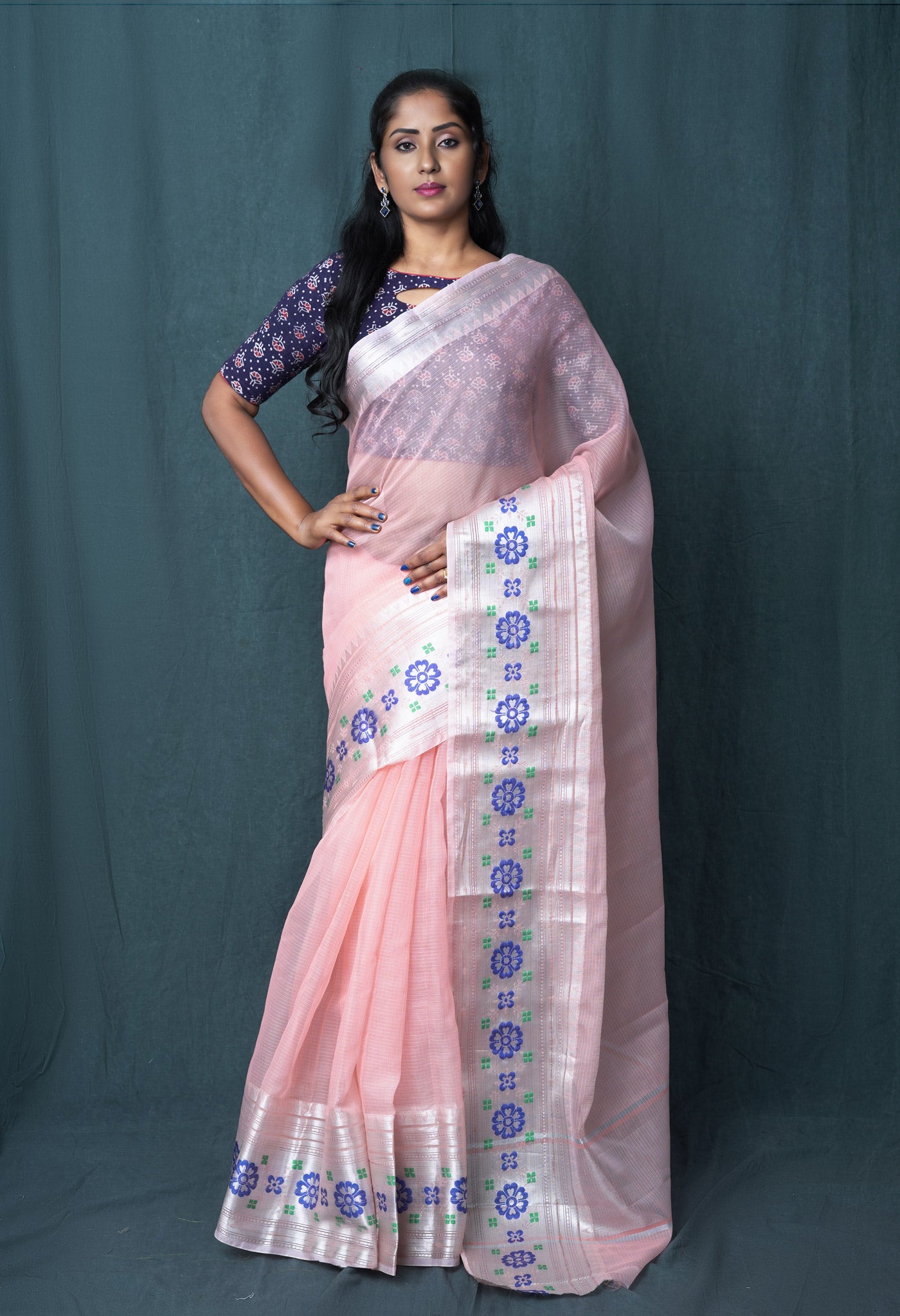 Orange Pure Banarasi Kota Saree-UNM82932