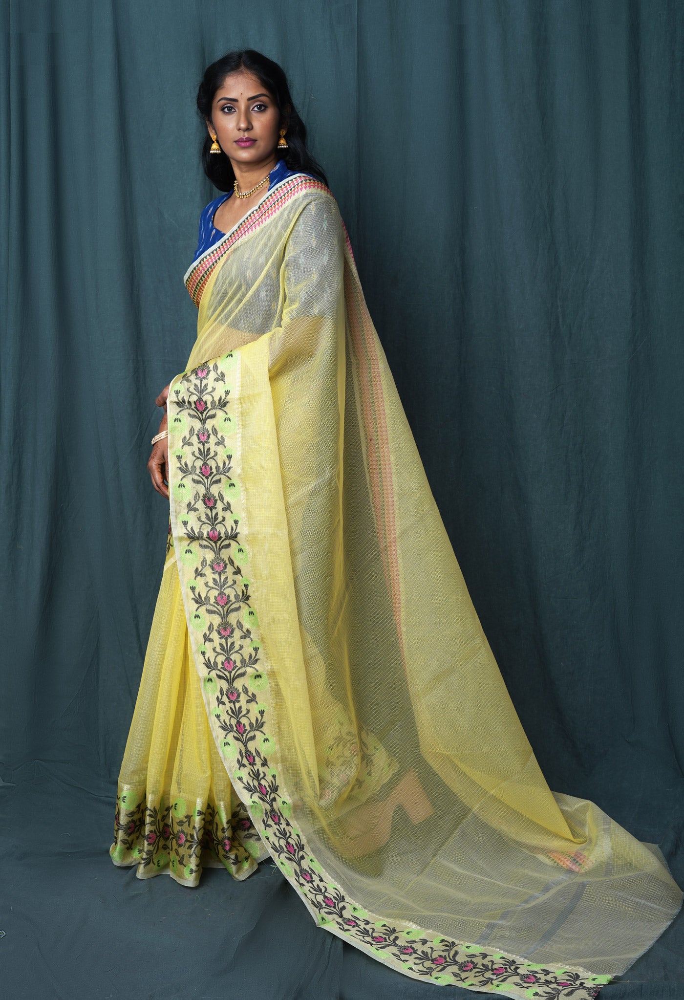 Yellow Pure Banarasi Kota Saree-UNM82934