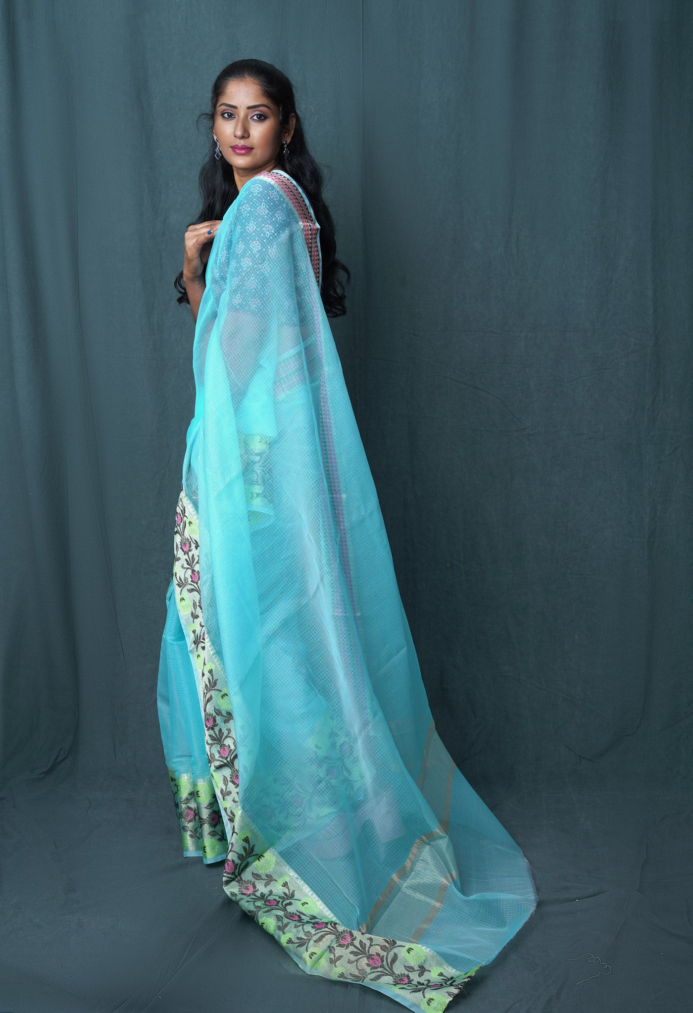 Blue Pure Banarasi Kota Saree-UNM82936