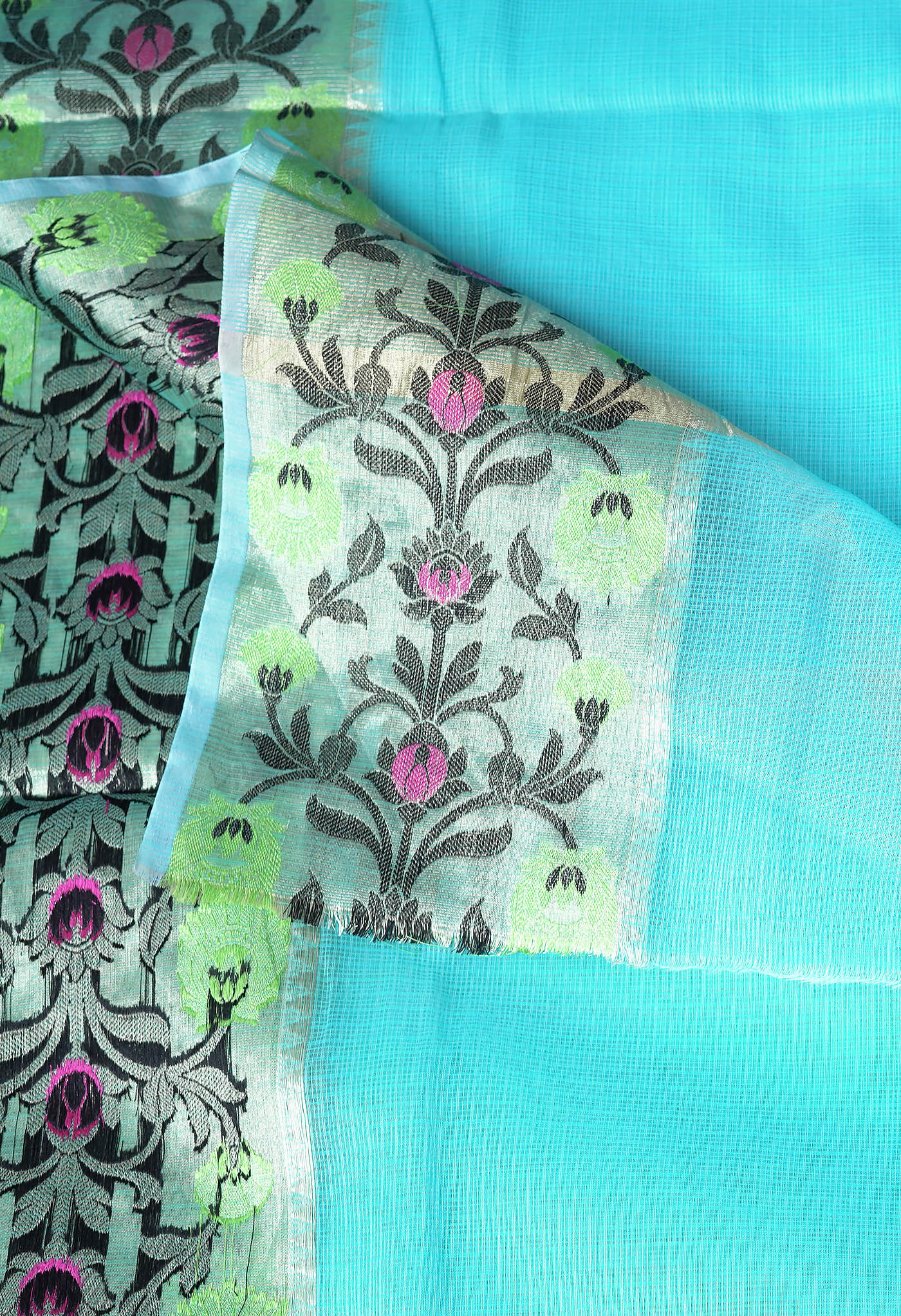 Blue Pure Banarasi Kota Saree-UNM82936
