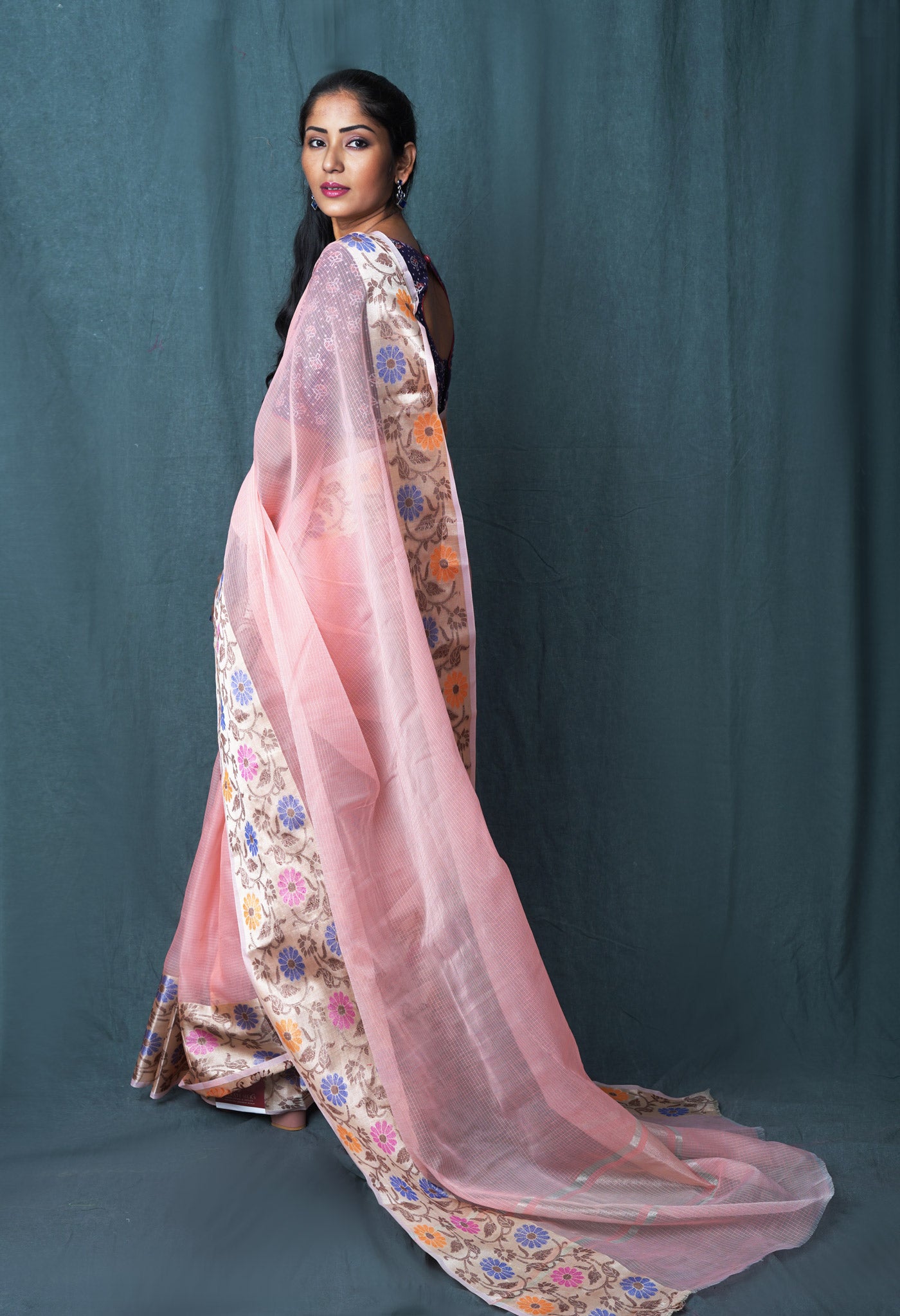 Orange Pure Banarasi Kota Saree-UNM82937
