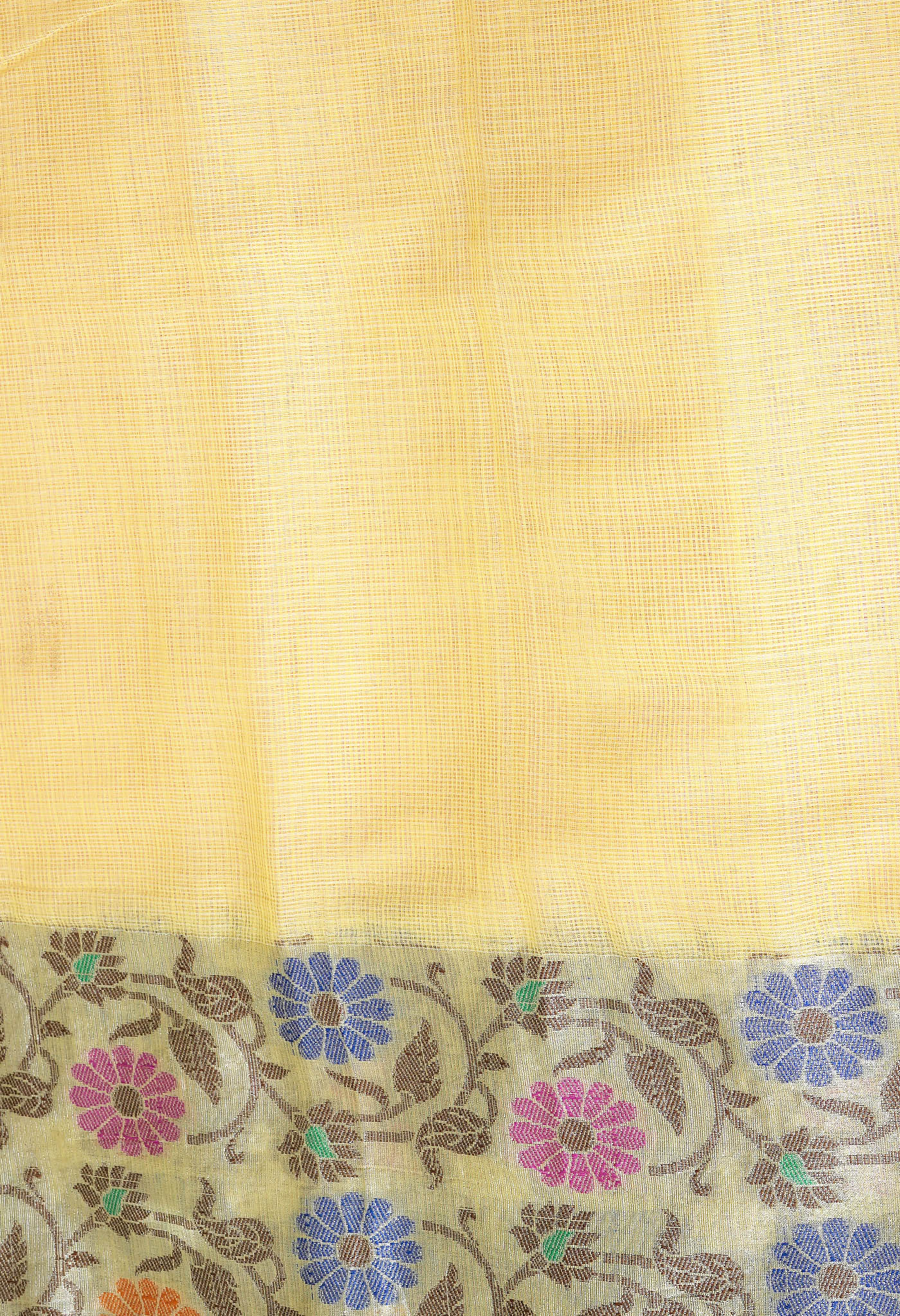 Yellow Pure Banarasi Kota Saree-UNM82938