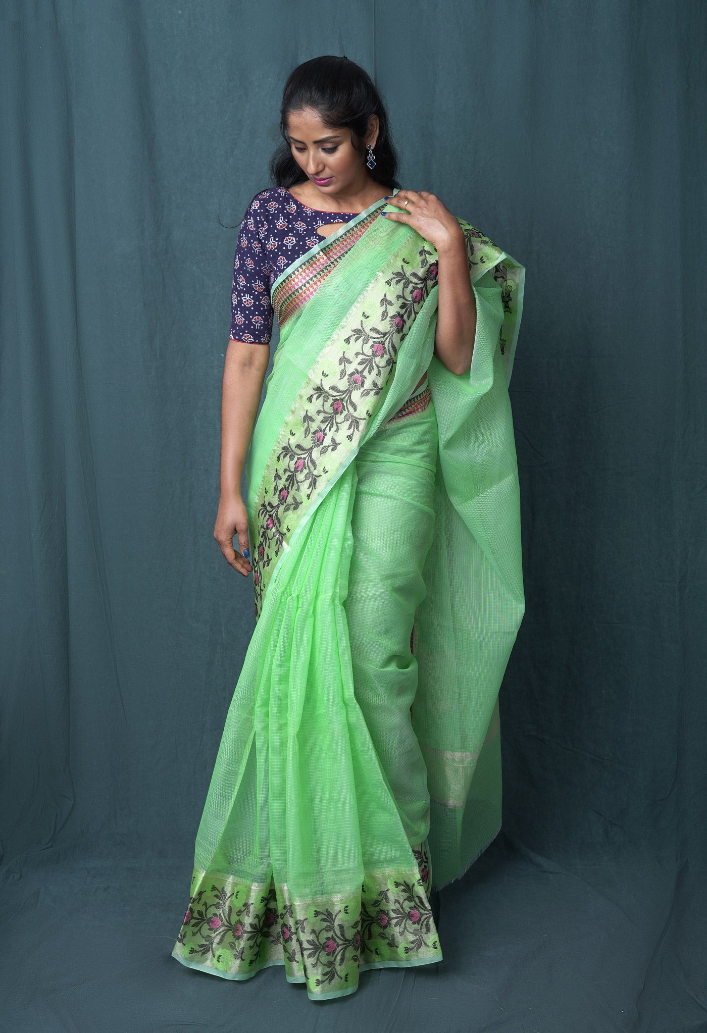 Green Pure Banarasi Kota Saree-UNM82939