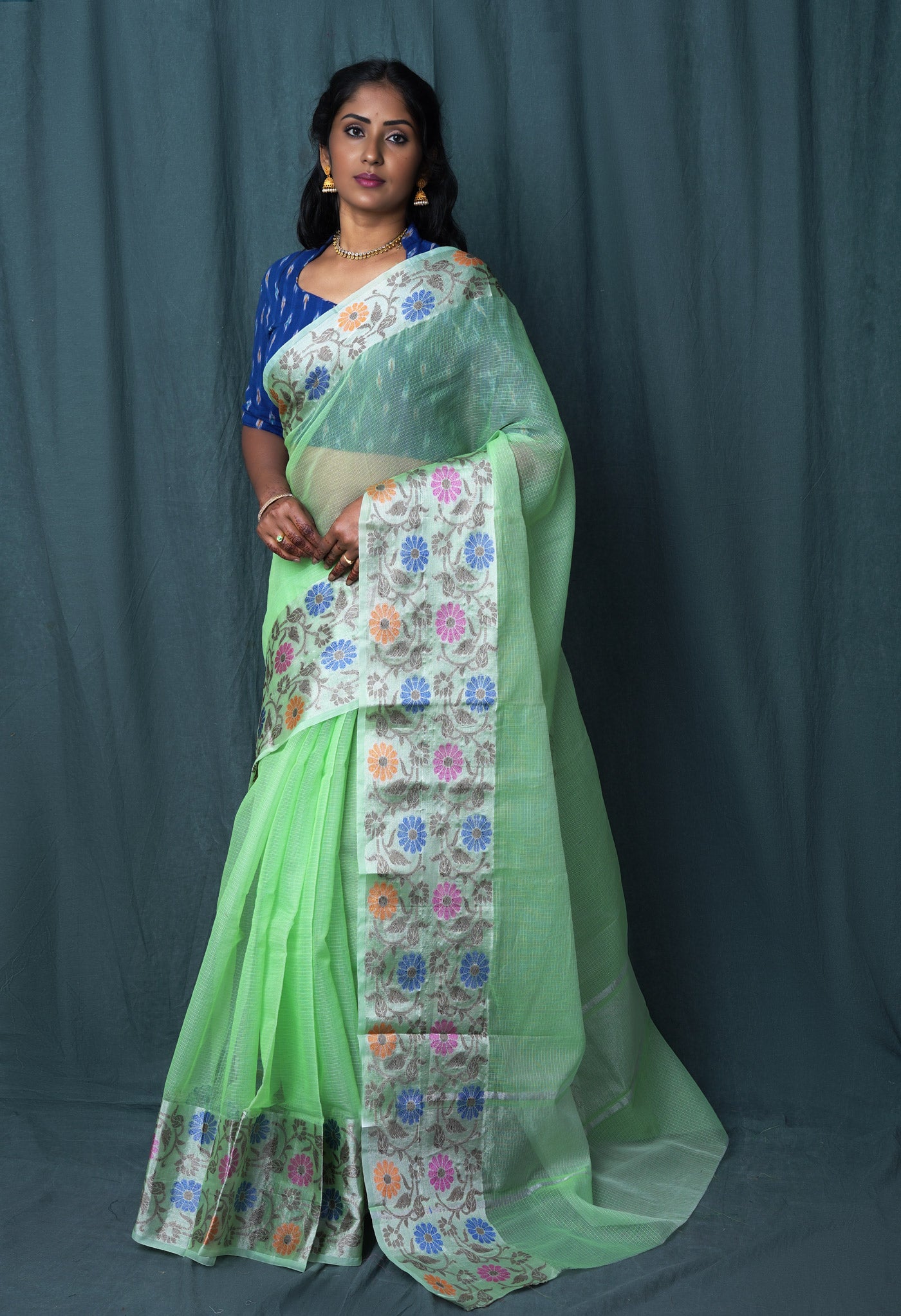 Green Pure Banarasi Kota Saree-UNM82942