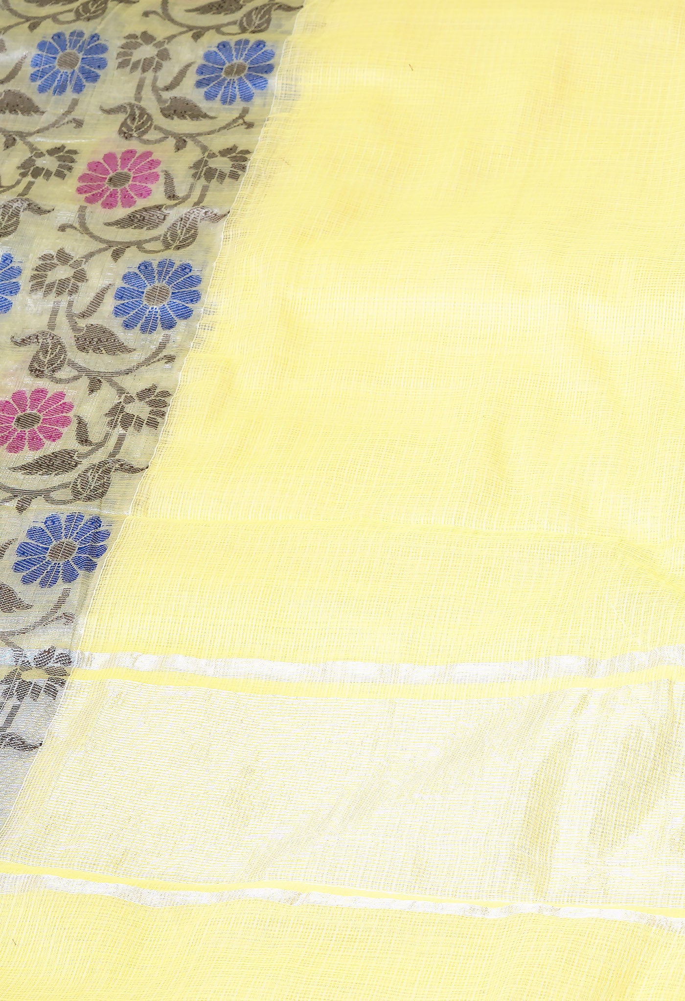 Yellow Pure Banarasi Kota Saree-UNM82944