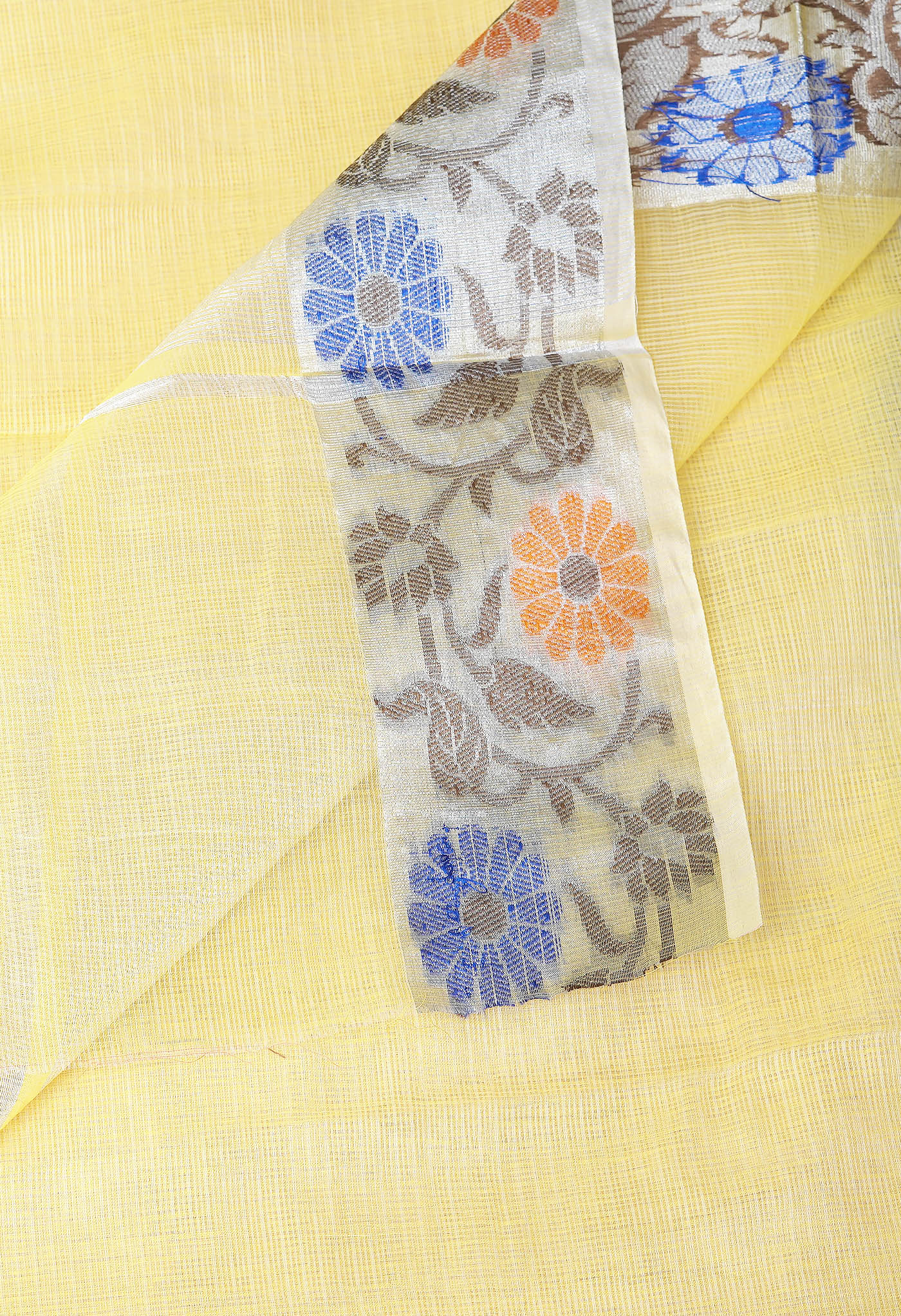 Yellow Pure Banarasi Kota Saree-UNM82944
