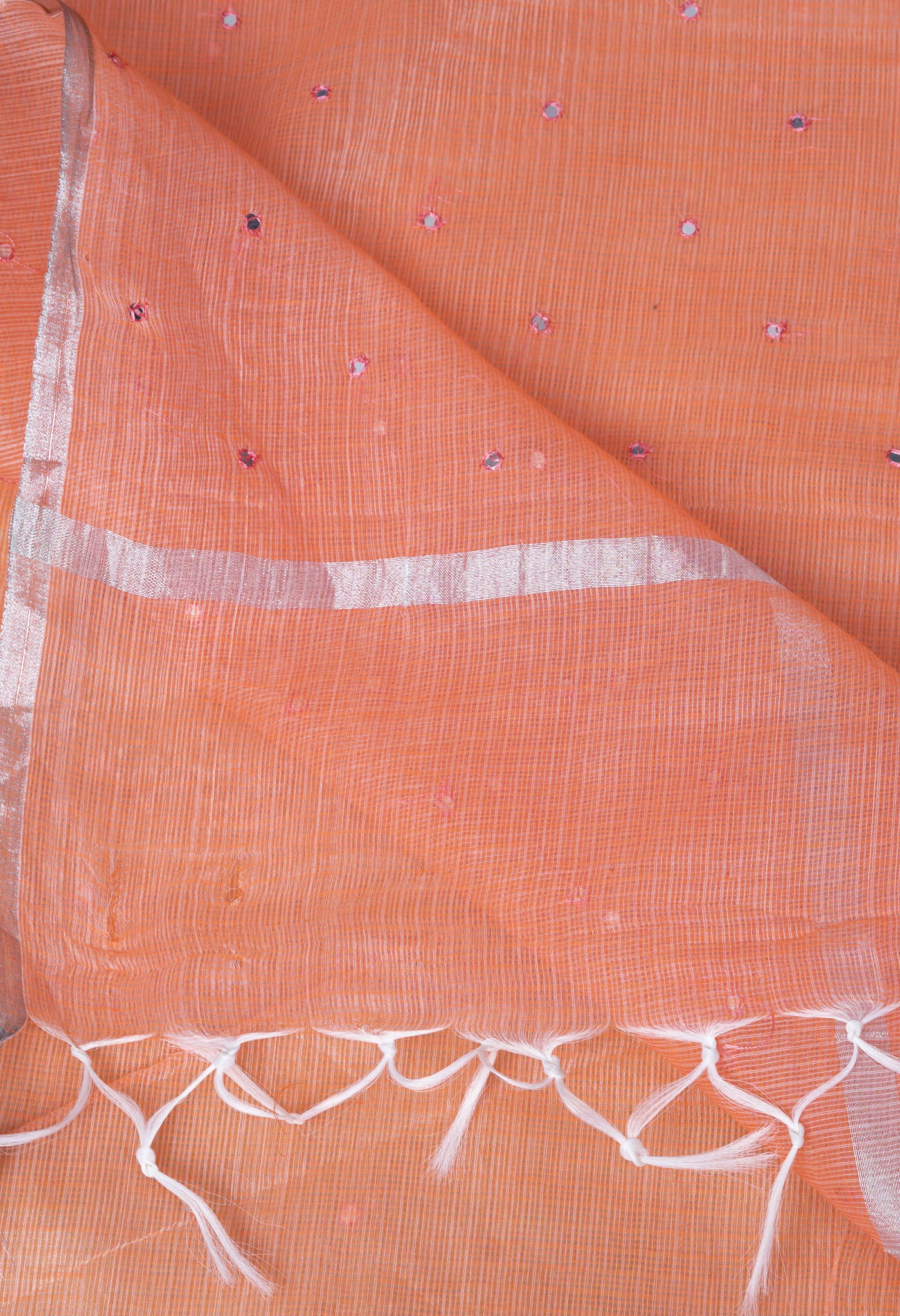 Orange Pure Mirror Work Kota Saree-UNM82948