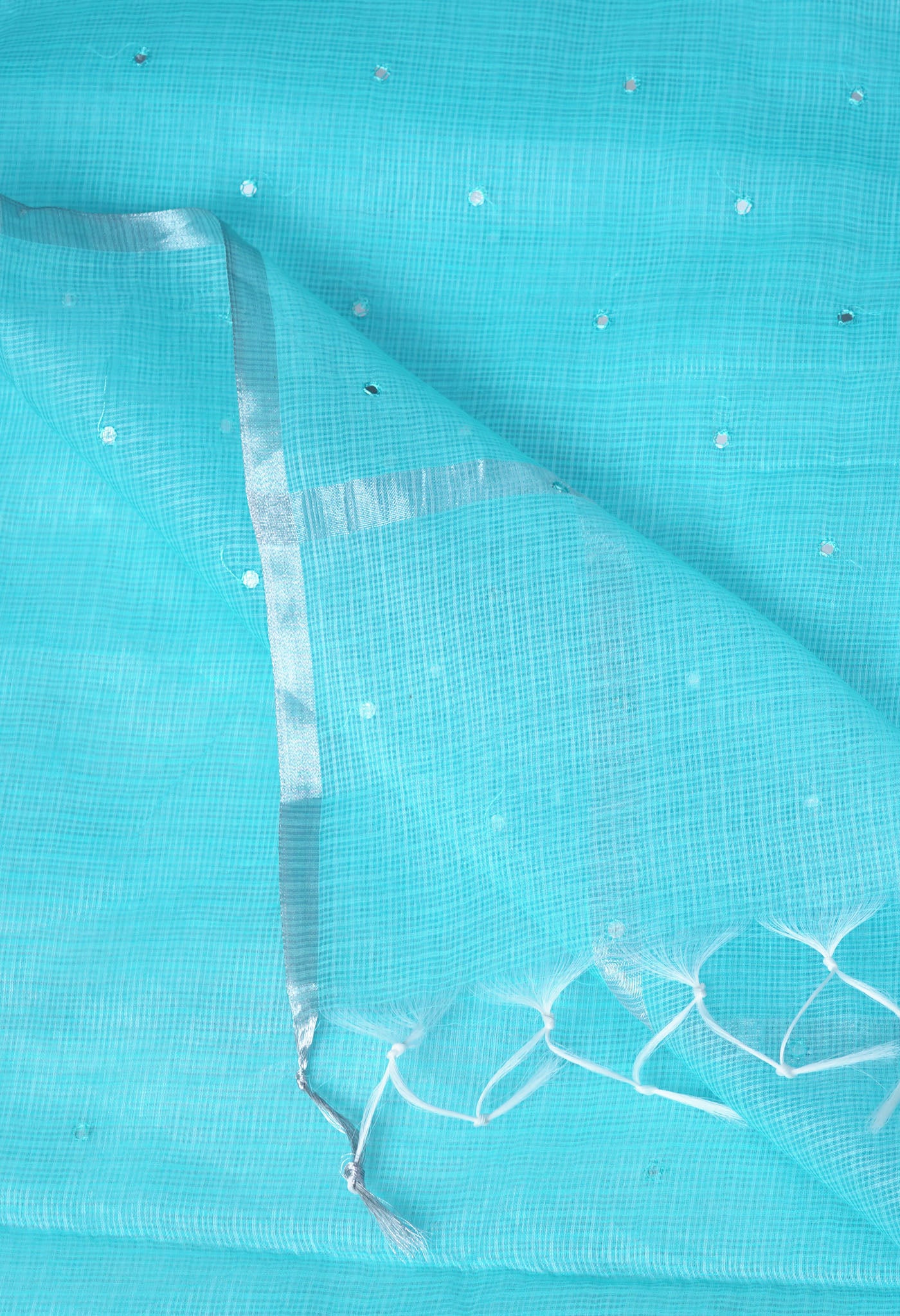 Blue Pure Mirror Work Kota Saree-UNM82953