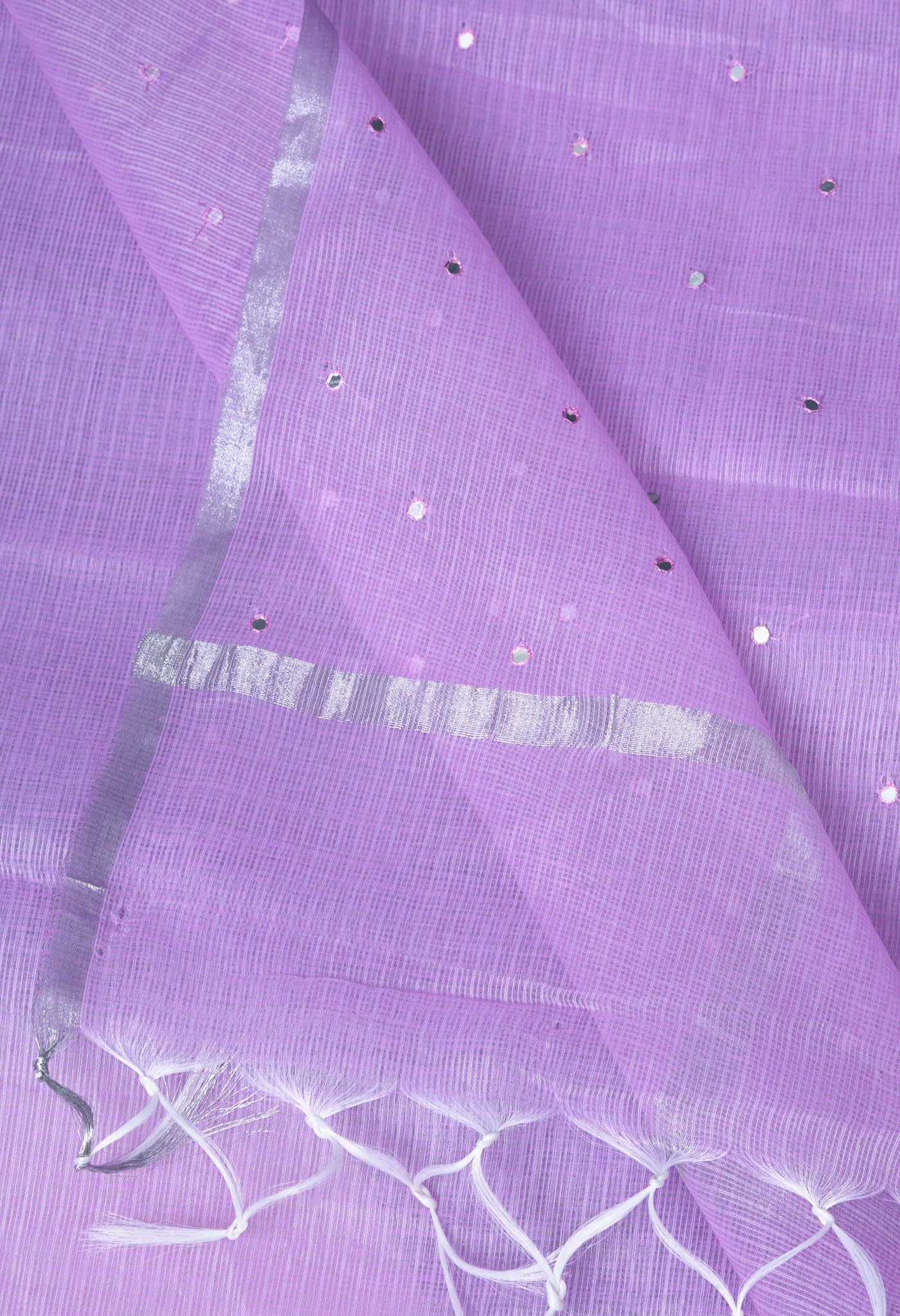 Lavender Pure Mirror Work Kota Saree-UNM82959
