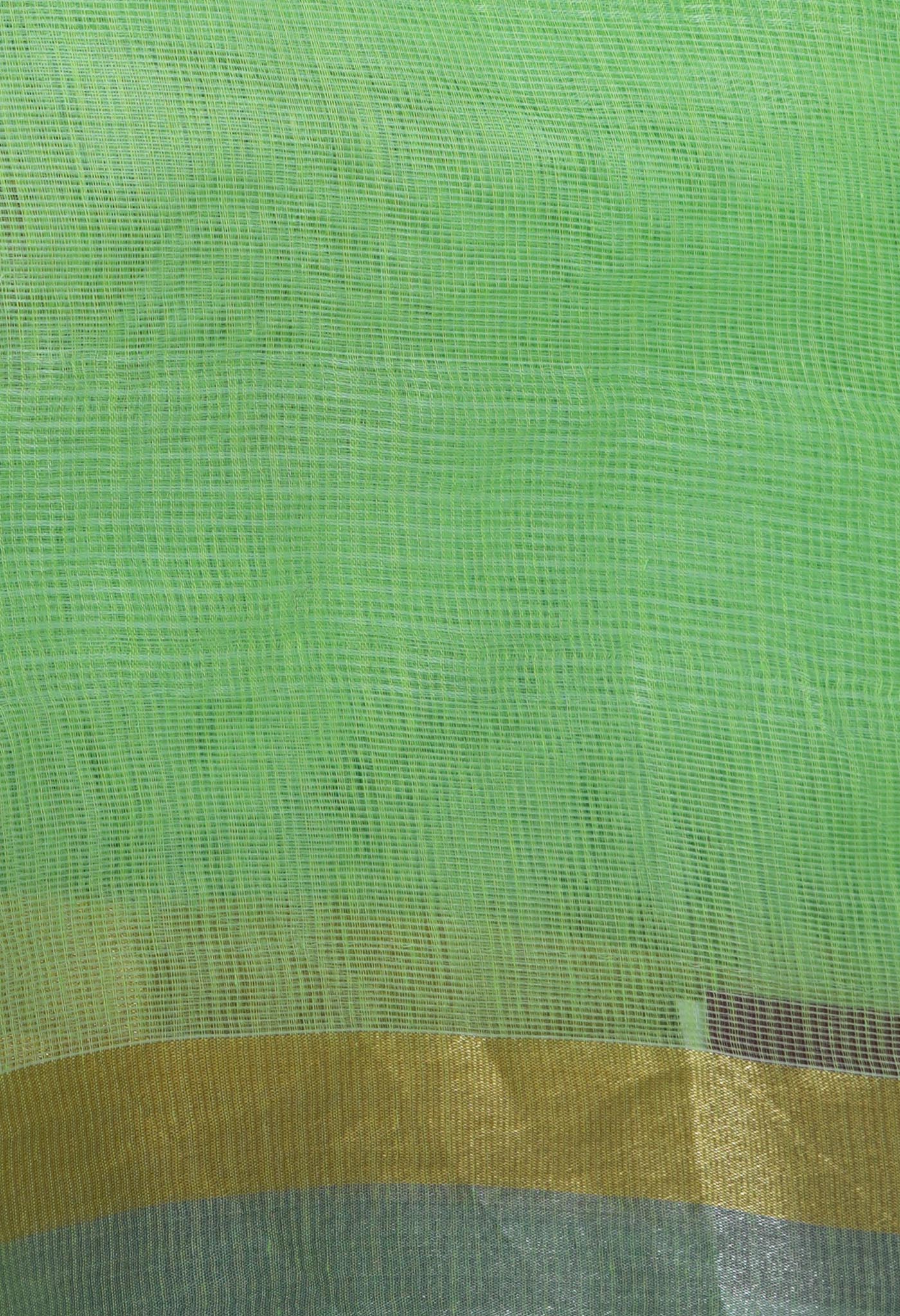 Green Pure Hand Painted With Emboridery Kota Saree-UNM82971