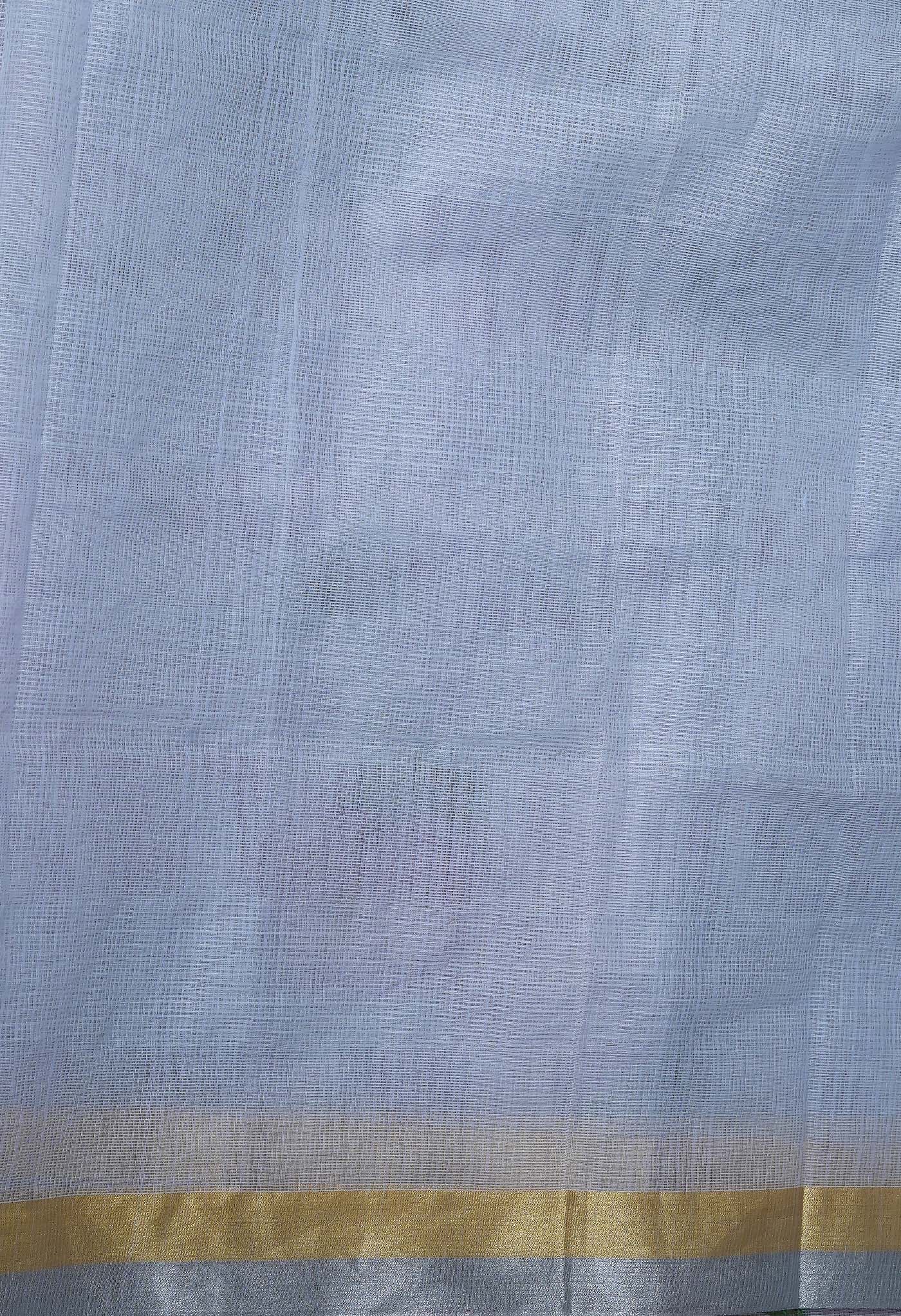 Grey Pure Hand Painted With Emboridery Kota Saree-UNM82973