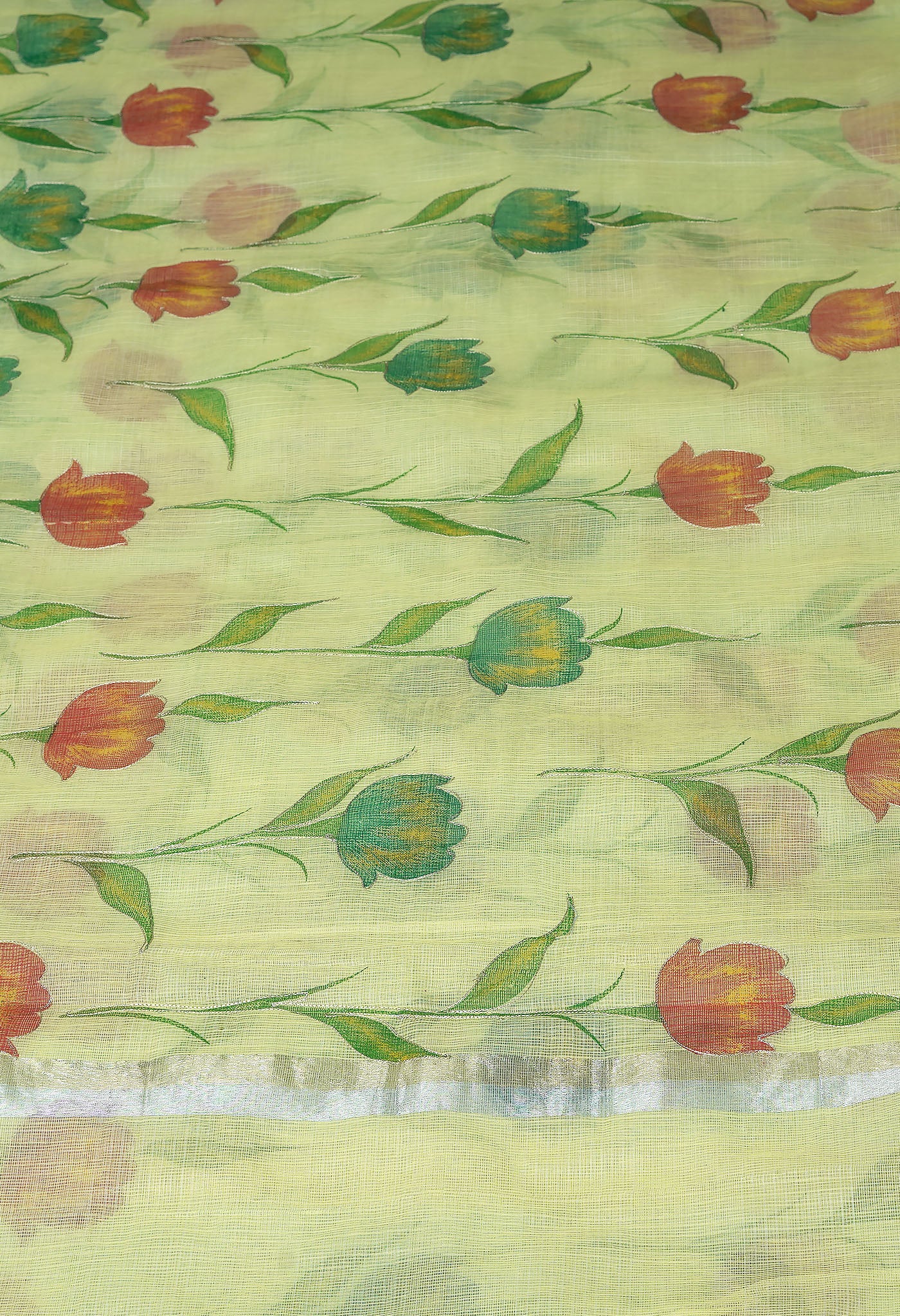 Yellow Pure Hand Painted With Emboridery Kota Saree-UNM82974