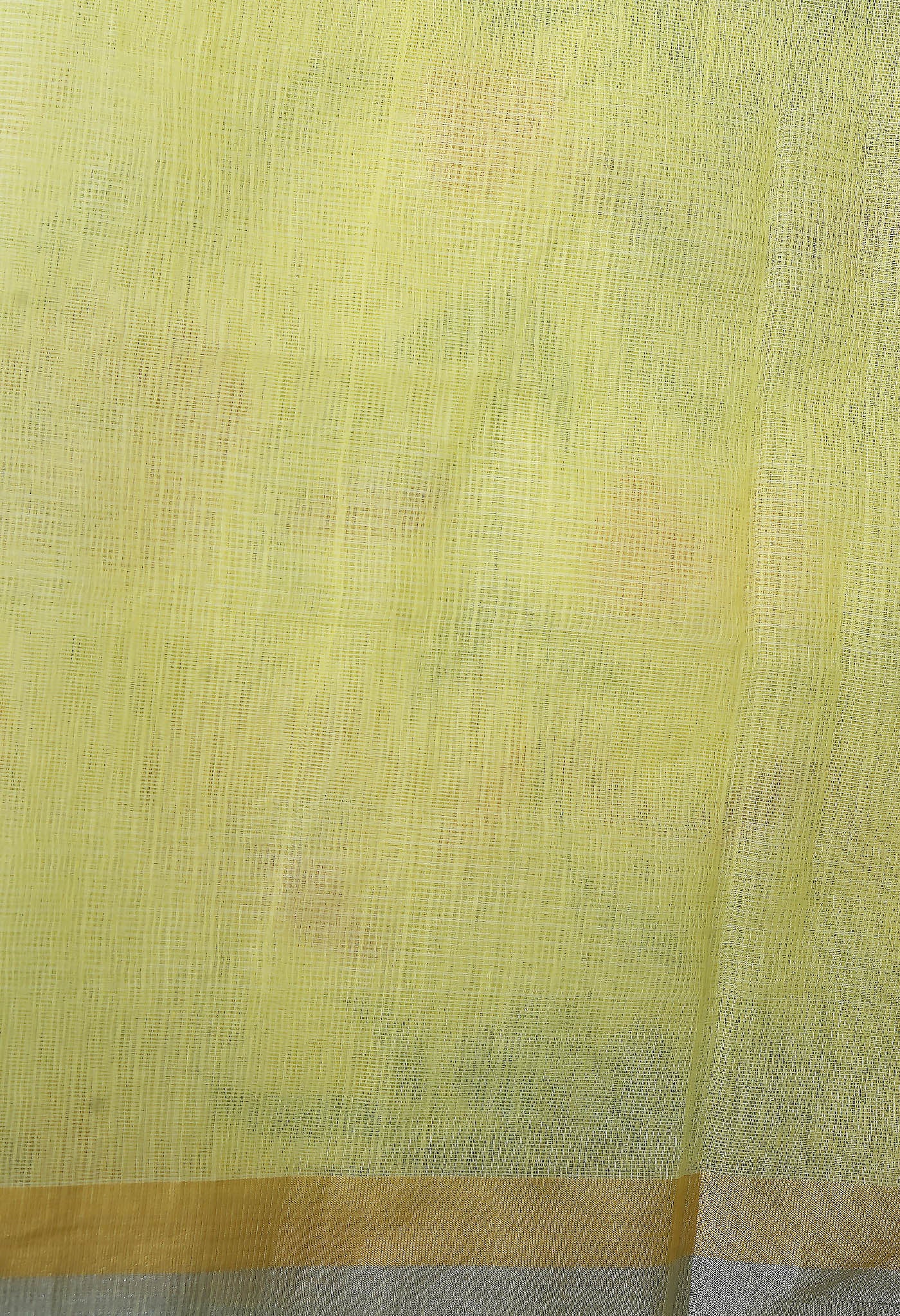 Yellow Pure Hand Painted With Emboridery Kota Saree-UNM82977