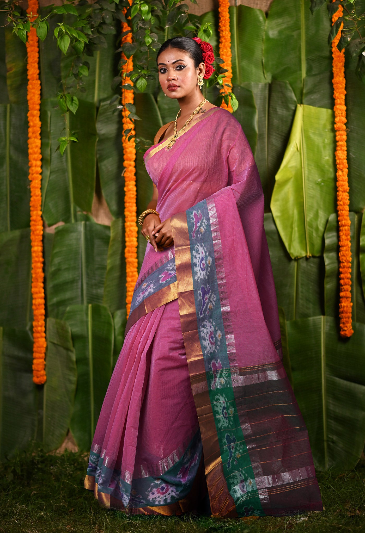 Pink Pure Pavani Mangalgiri Cotton Saree-UNM82979