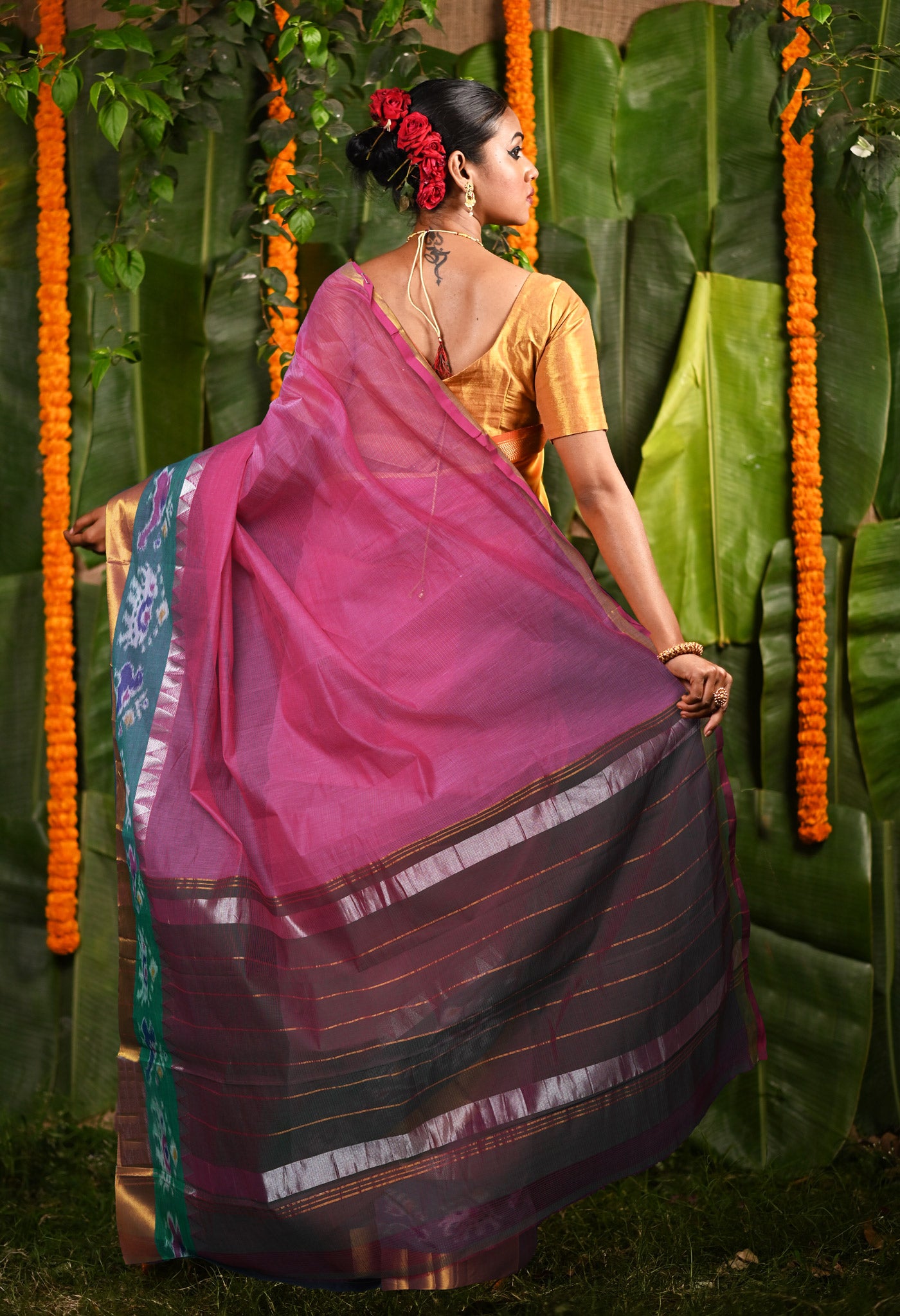 Pink Pure Pavani Mangalgiri Cotton Saree-UNM82979