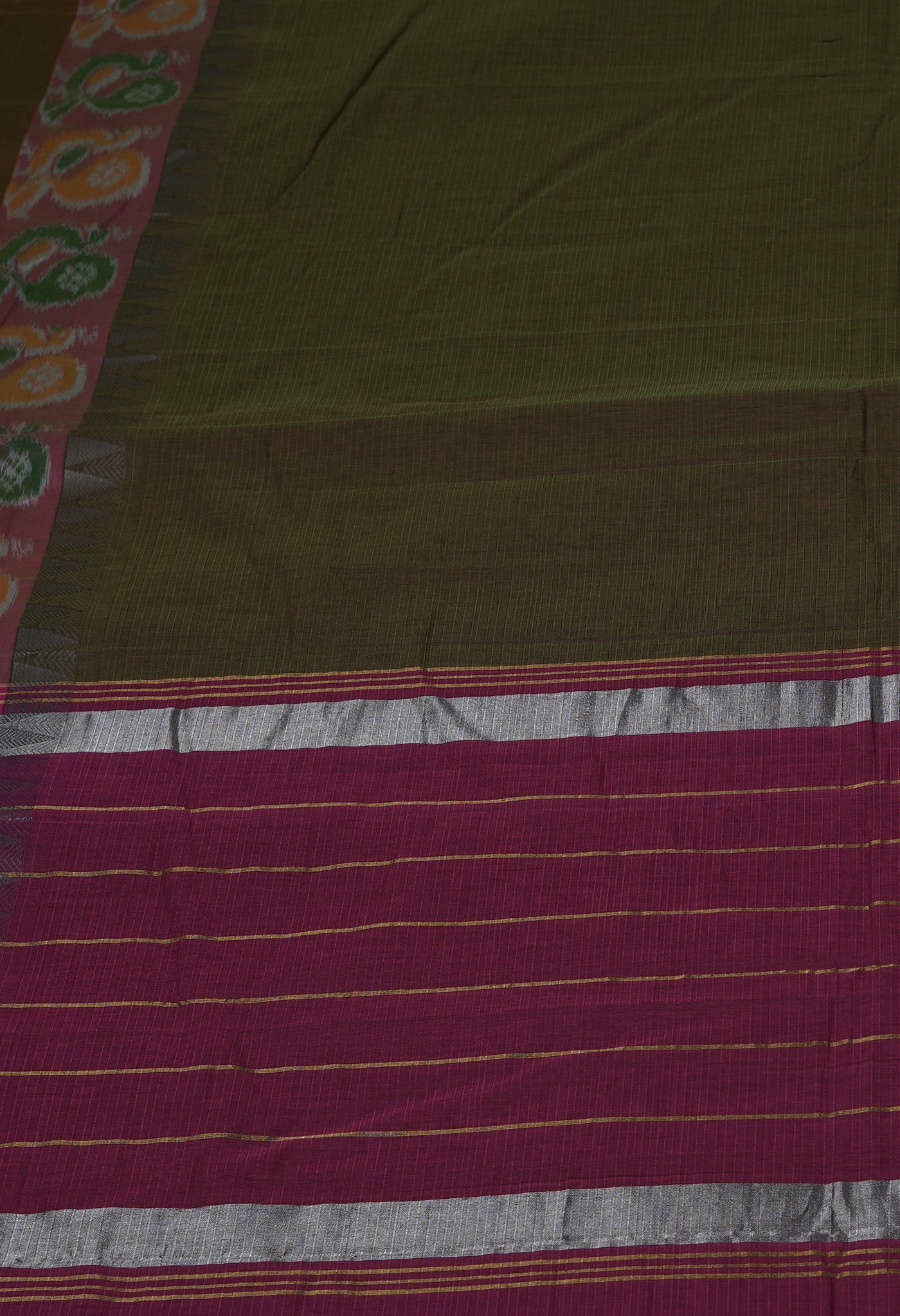 Mehindi Green Pure Pavani Mangalgiri Cotton Saree-UNM82980